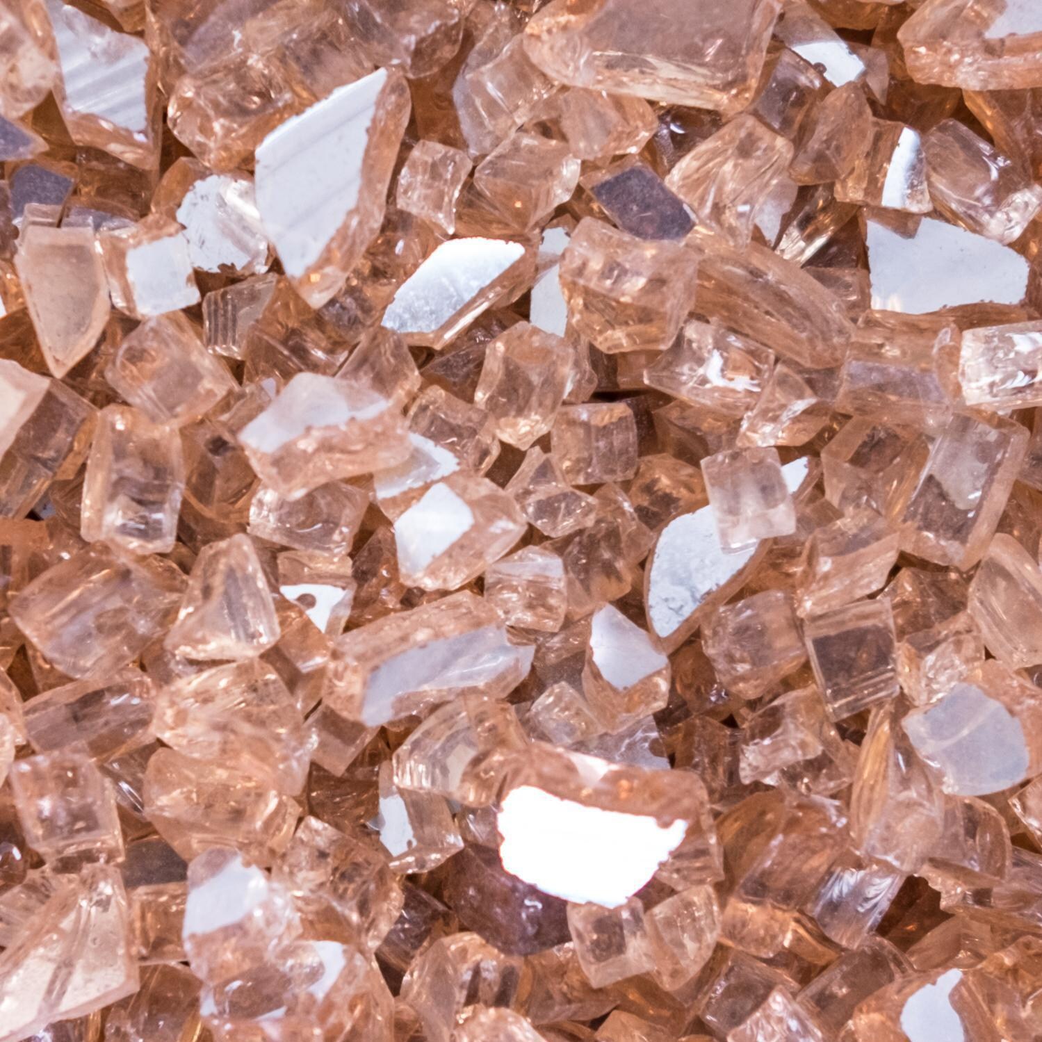 Lakeview Outdoor Designs 1/4-Inch Sunset Amber Reflective Fire Glass - Close-up thumbnail