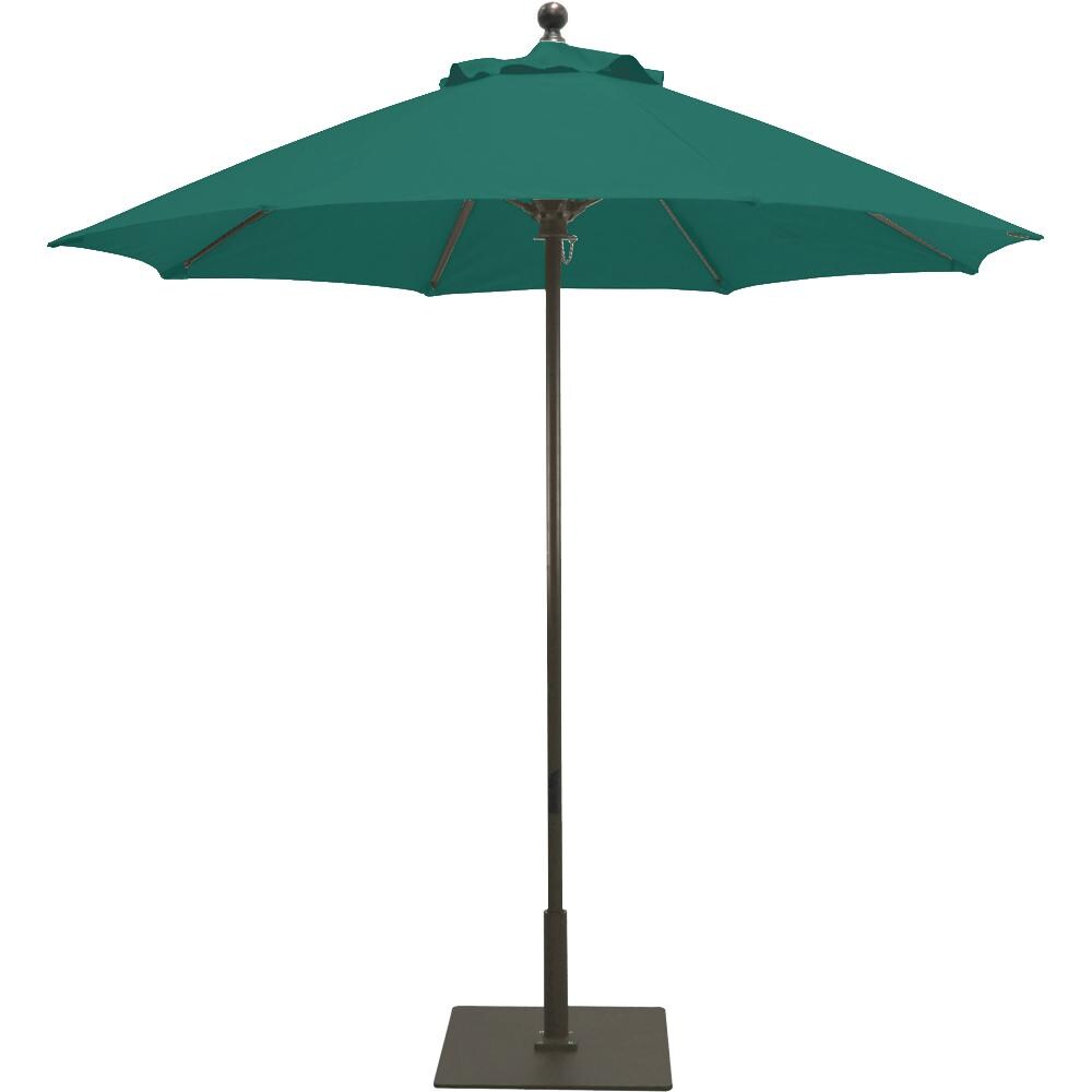 Galtech 7.5 Ft. Octagonal Aluminum Patio Market Umbrella W/ Push Lift - Antique Bronze Frame W/ Sunbrella Canvas Forest Green Canopy