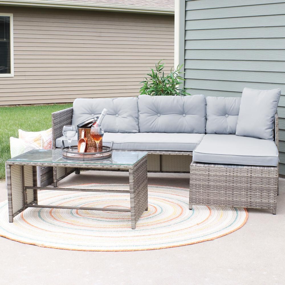 Ultimate Patio Low-Back Outdoor Patio Sectional Sofa Set W/ Cushions - Lifestyle thumbnail