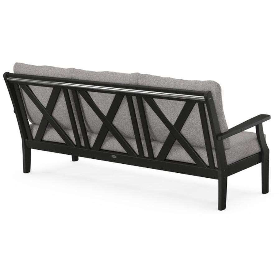 POLYWOOD Braxton Deep Seating Sofa in Black / Grey Mist Rear View thumbnail