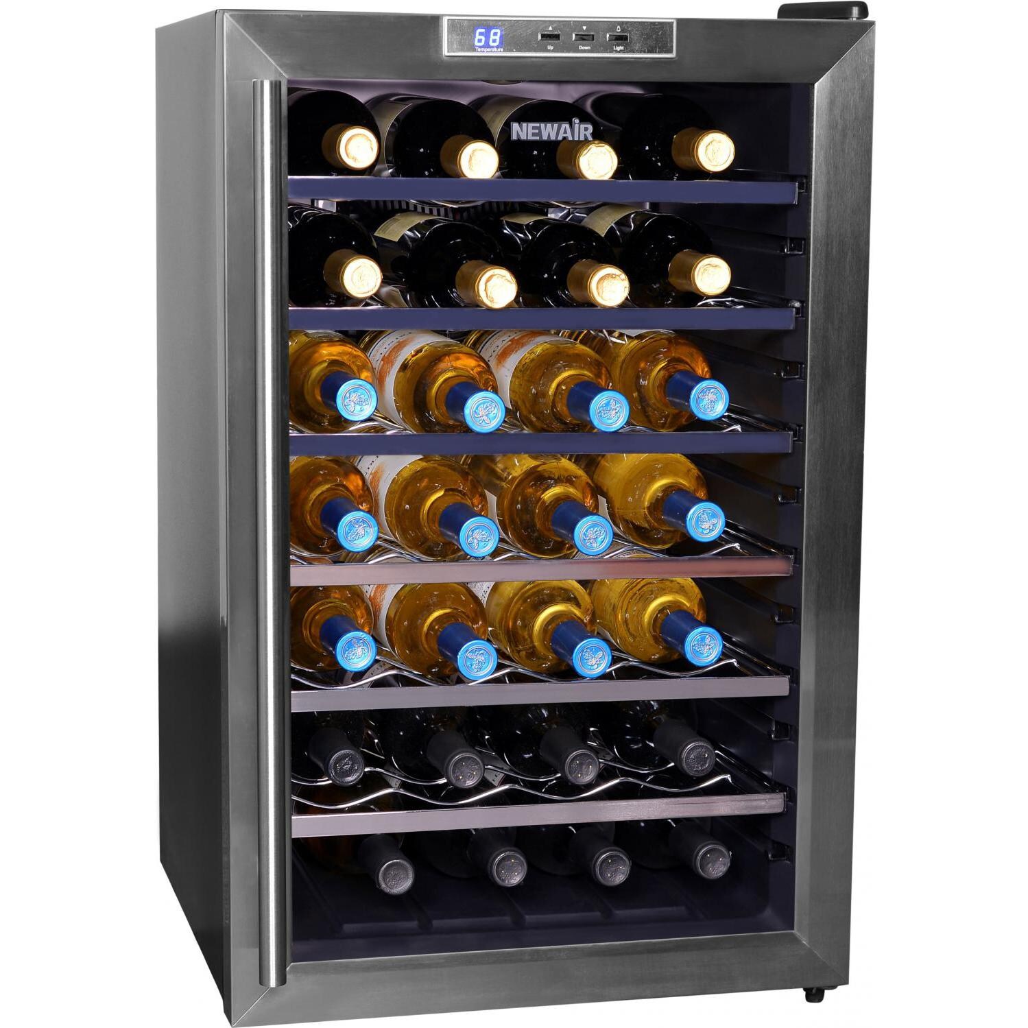 NewAir 28 Bottle Freestanding Thermoelectric Wine Cooler - AW281E - Front View thumbnail