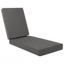 Sunbrella Canvas Charcoal Long Outdoor Replacement Chaise Lounge Cushion W/ Knife Edge By BBQGuys image