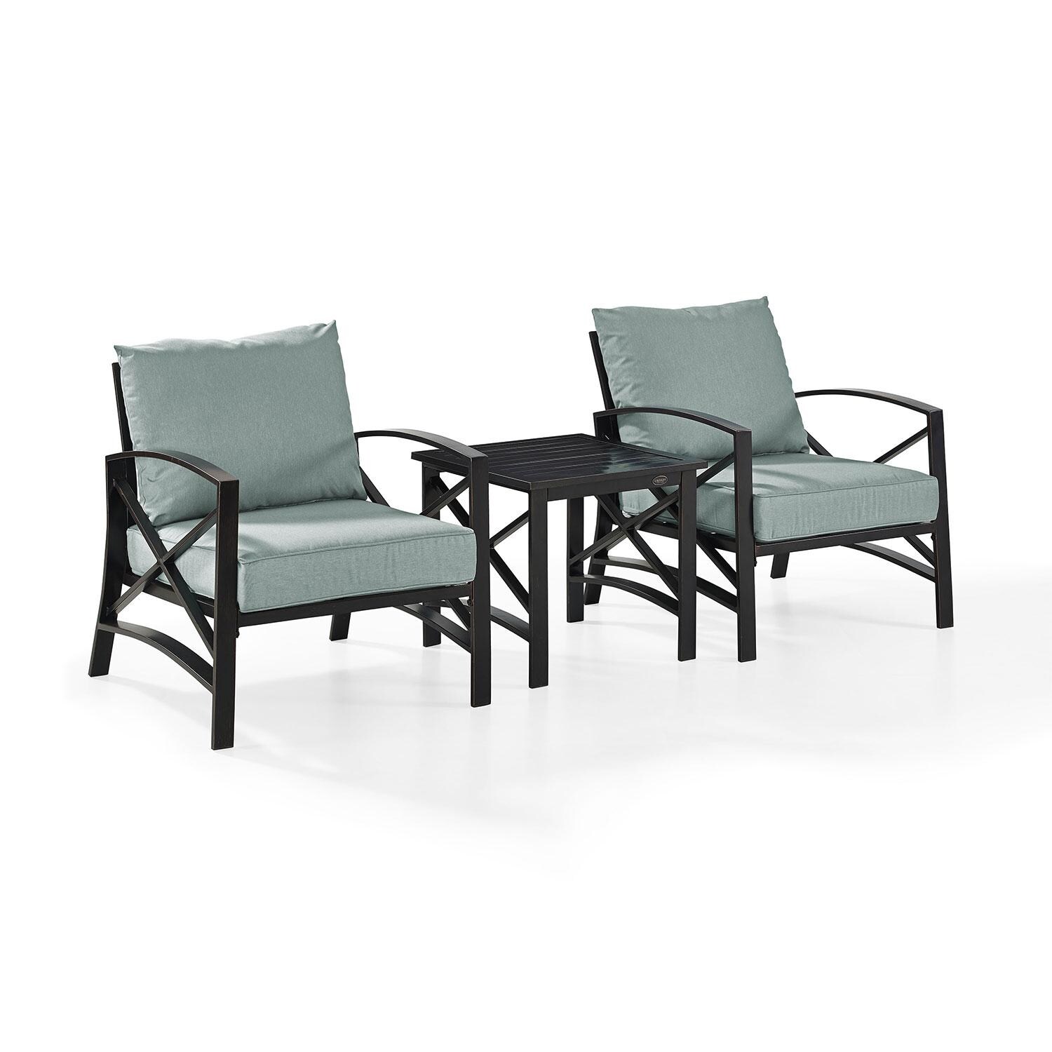Ultimate Patio UP-82249BZ-MI 3Pc Outdoor Chair Set in Mist - Display - White Background thumbnail