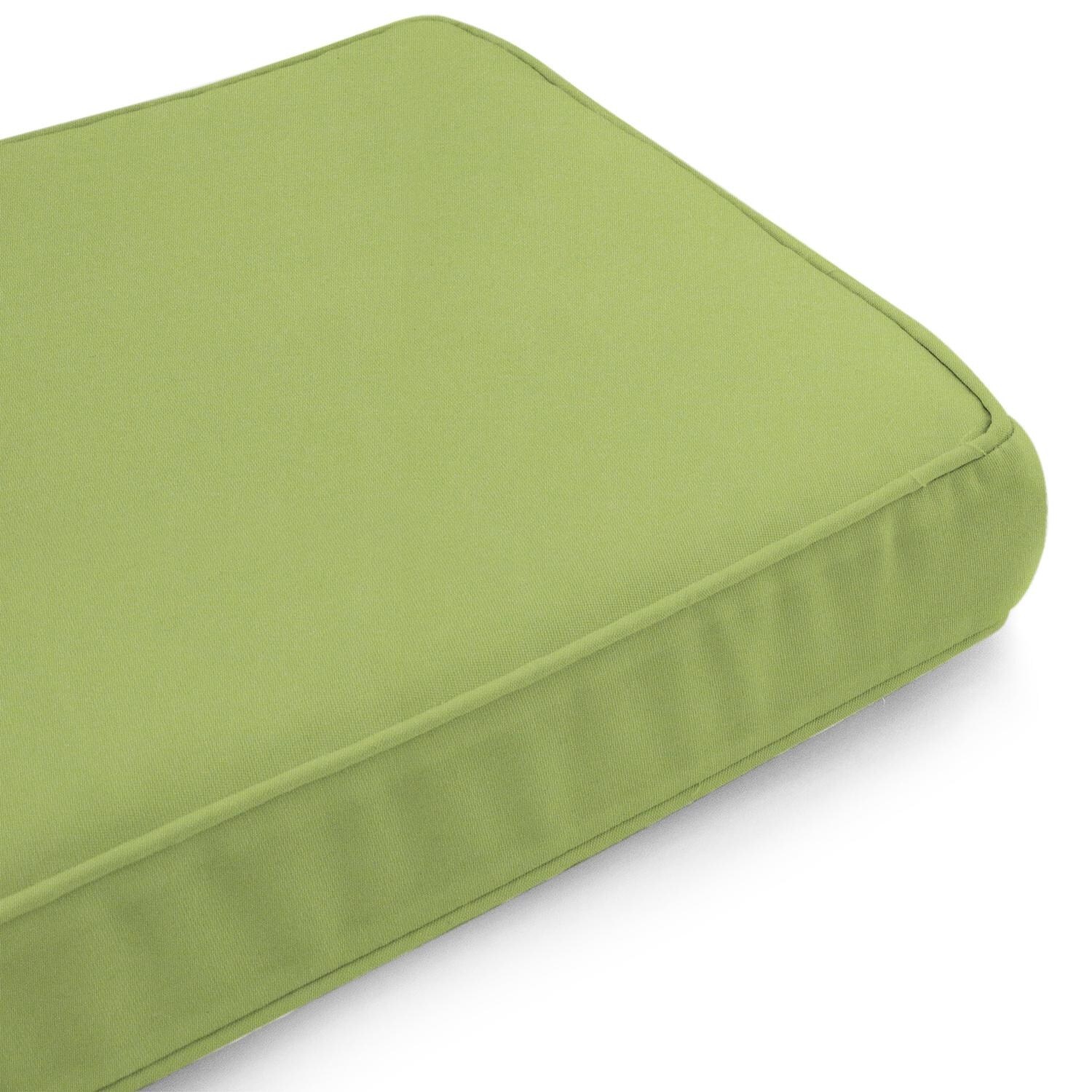 Sunbrella Canvas Ginkgo Medium Outdoor Replacement Bench Cushion W/ Piping By UltimatePatio.com - Corner Detail thumbnail