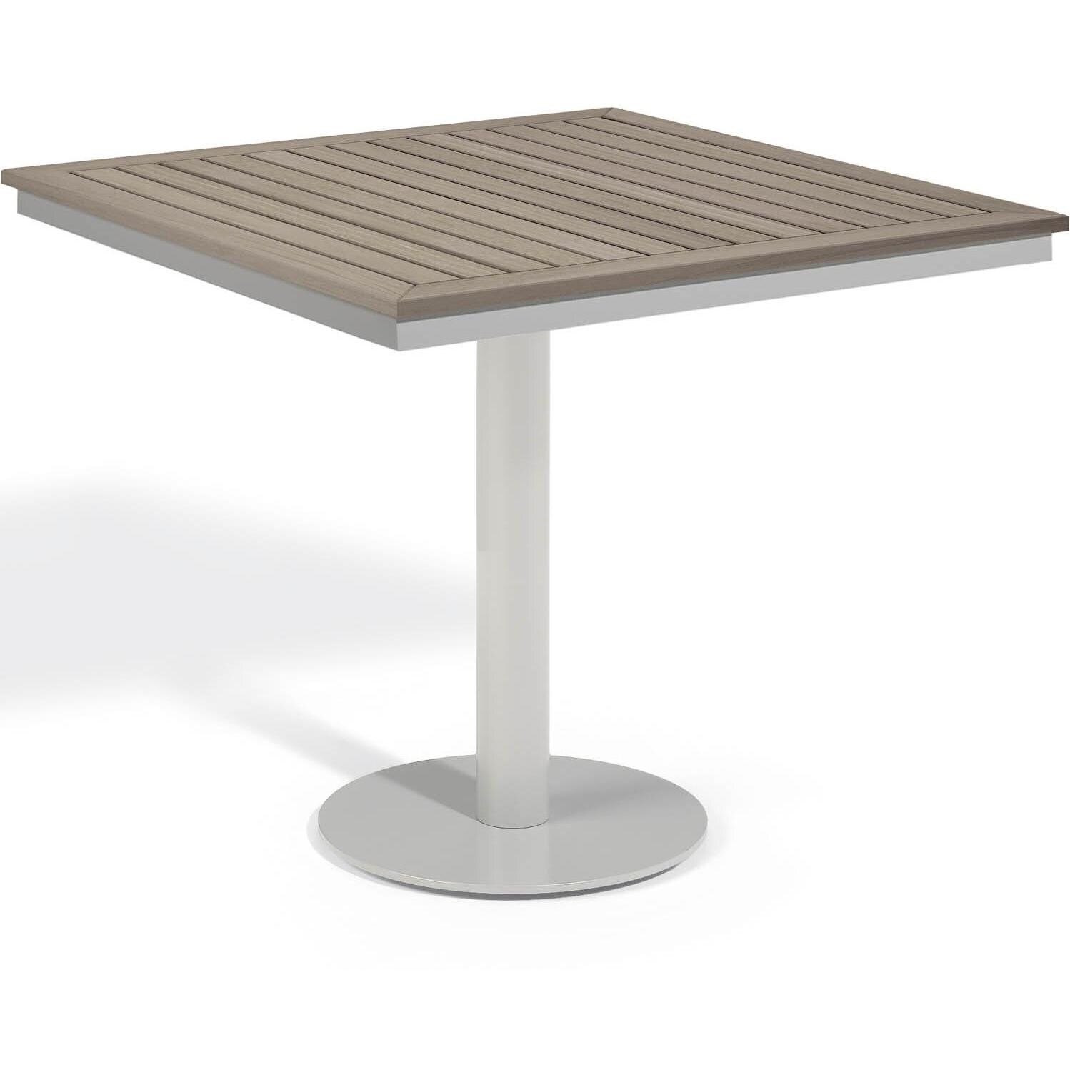 Travira 32 Inch Square Patio Bistro Table W/ Tekwood Vintage Top By Oxford Garden