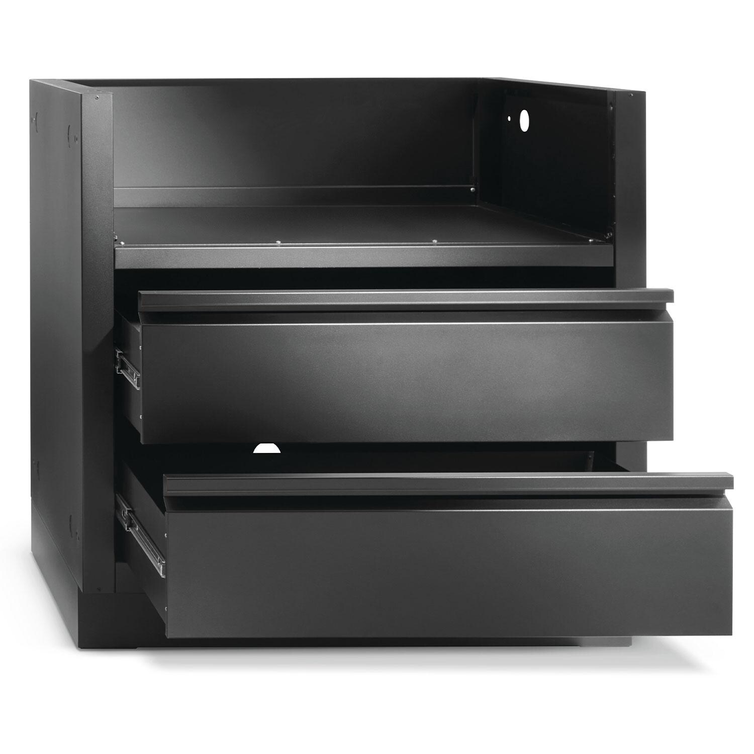 Napoleon IM-UGC32-MK-1 OASIS Under Grill Cabinet for 32-in Built-In 700 Series - Matte Black - Open - White Background thumbnail