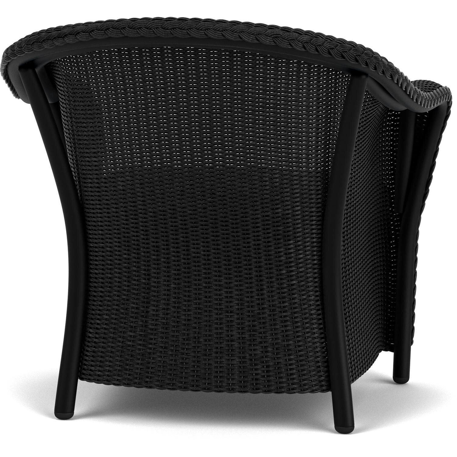 Lloyd Flanders Reflections 4-Piece Seating Set W/ Ottoman & End Table in Ebony Finish - Lounge Chair Back thumbnail