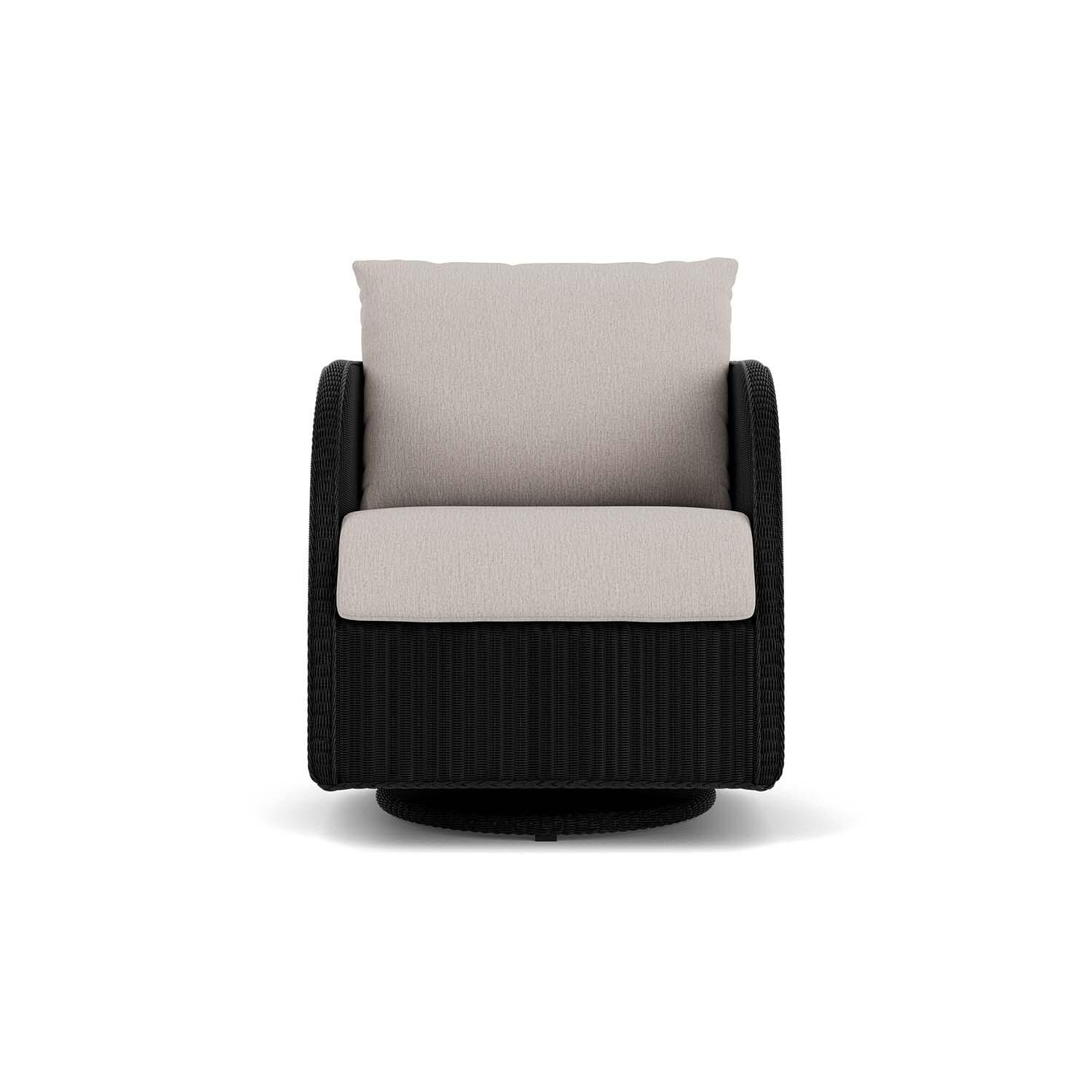 Lloyd Flanders Essence Swivel Glider Lounge Chair W/Remy Cloud Fabric - Ebony Finish thumbnail