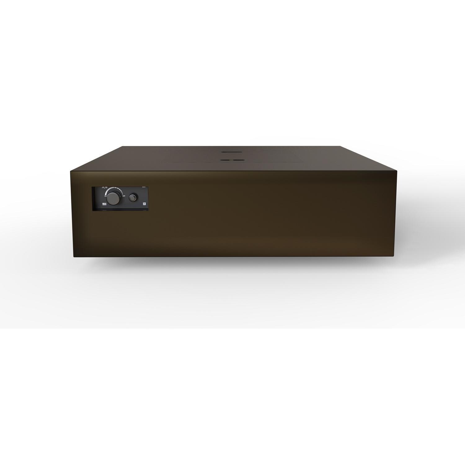 AON 56 Inch Square Powder Coated Steel Natural Gas Fire Pit Table in Bronze By Warming Trends - Side View - White Background thumbnail