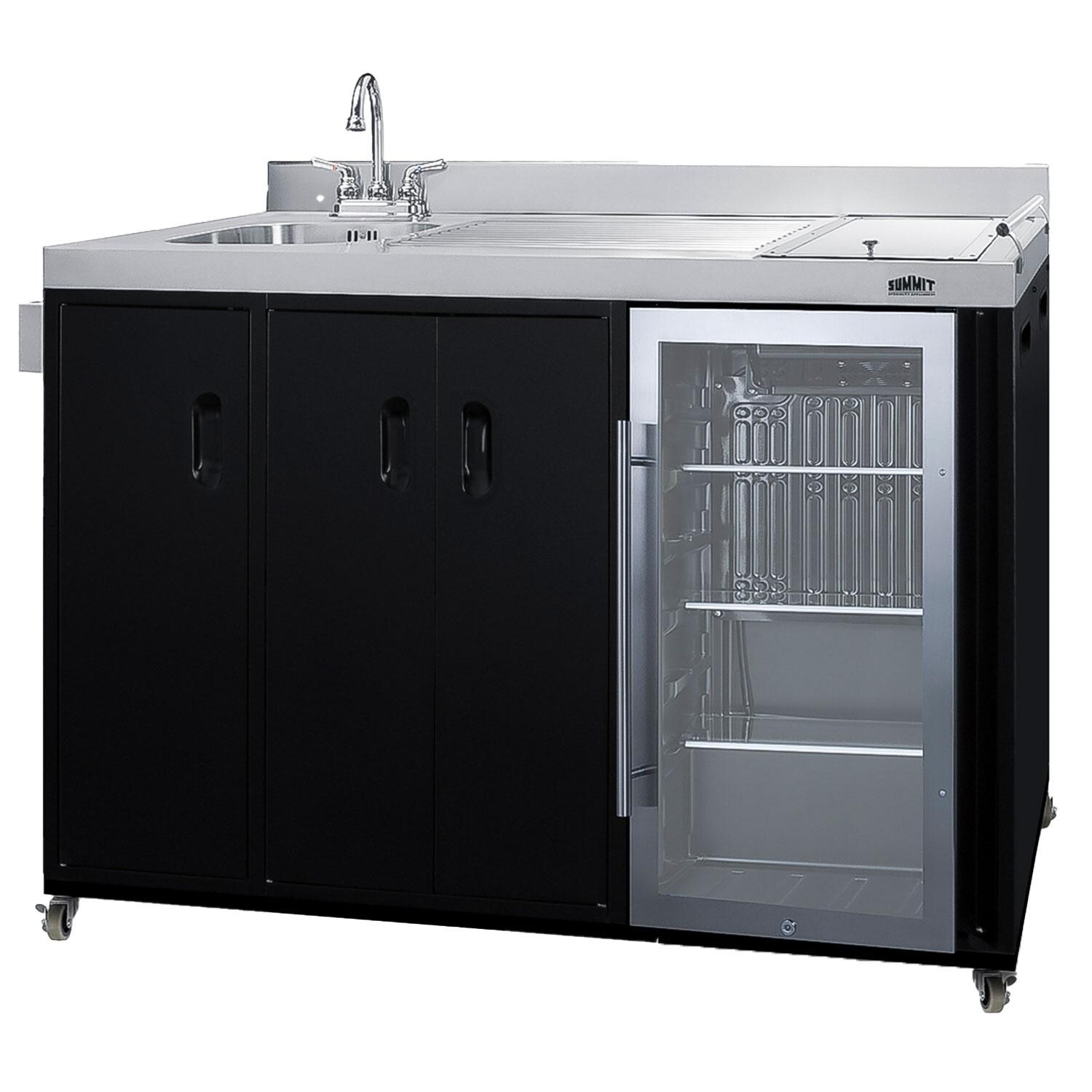 Summit CK54OSLG Portable Outdoor Glass Door Kitchenette Beverage Cooler - Left Hinge thumbnail