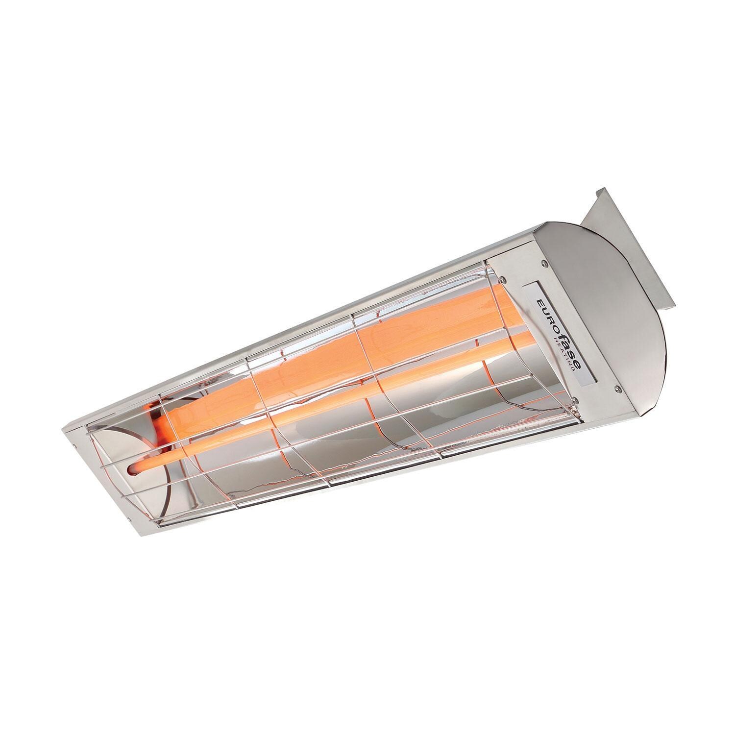 Eurofase EF30240S 61 Inch 3000 Watt Single Element Marine Grade 240V Electric Patio Heater in Stainless Steel - Tilted - Side View - White Background thumbnail