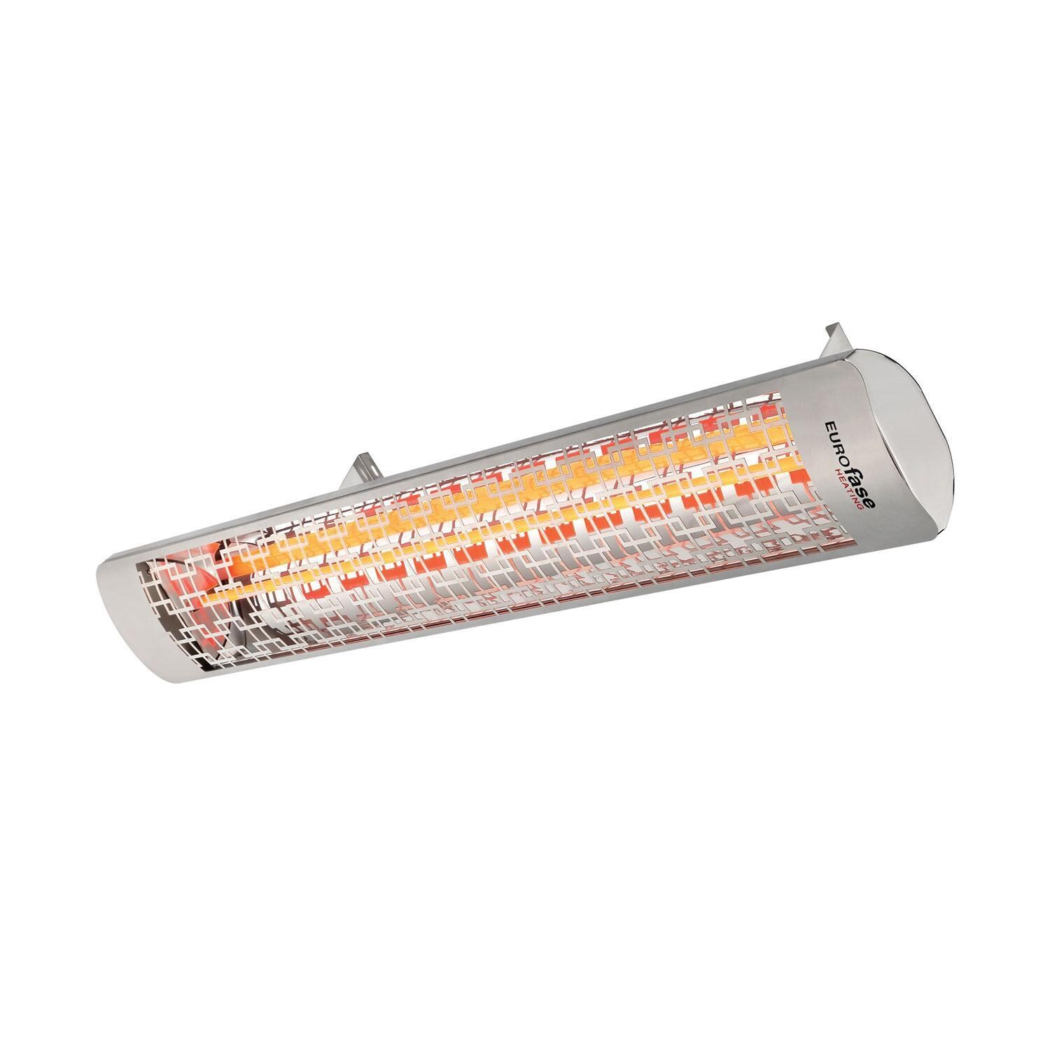 Eurofase EF30480S5 Brix Series 61 Inch 3000 Watt Single Element Marine Grade 480V Electric Patio Heater in Stainless Steel - On - Side View - White Background thumbnail