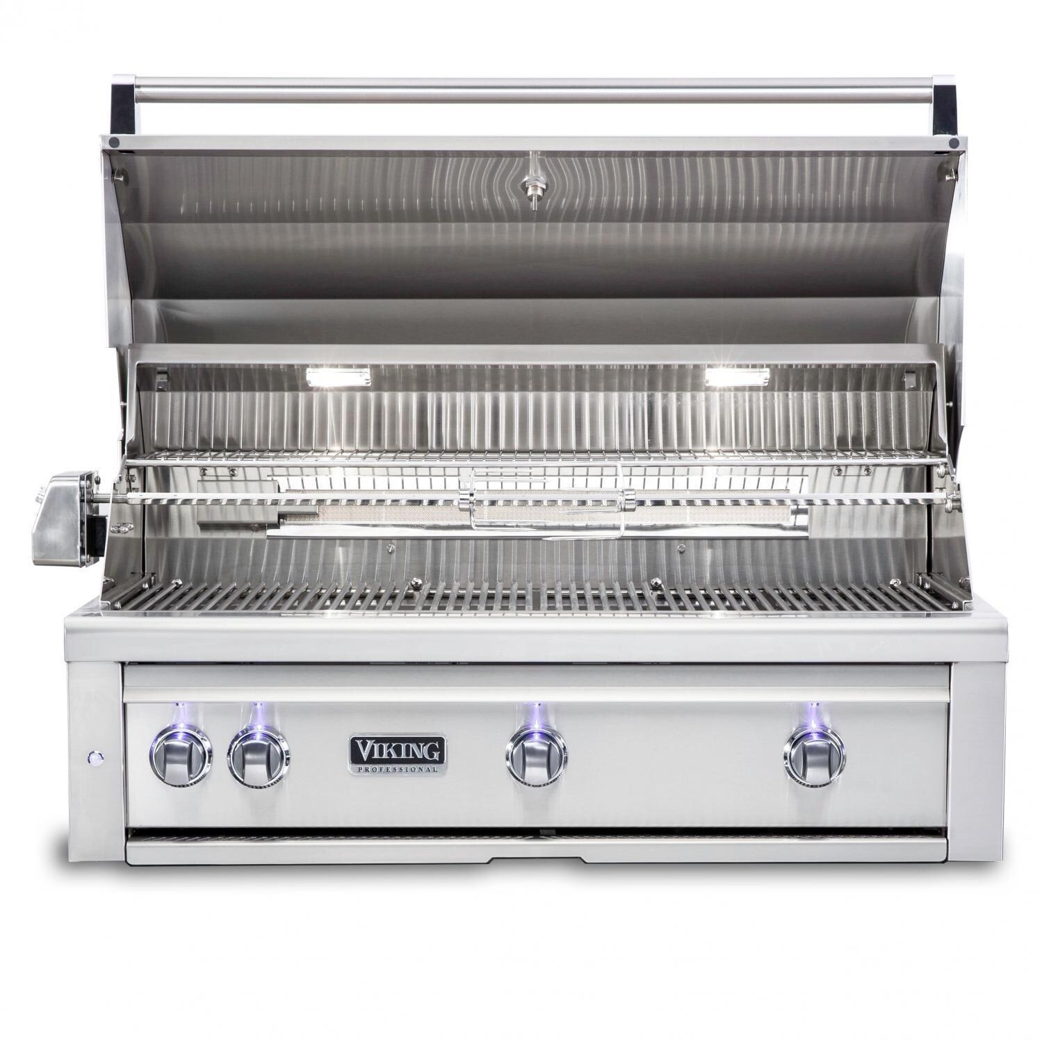 Viking Professional 5 Series 42-Inch Built-In Propane Gas Grill With One ProSear Burner and Rotisserie - Open View thumbnail
