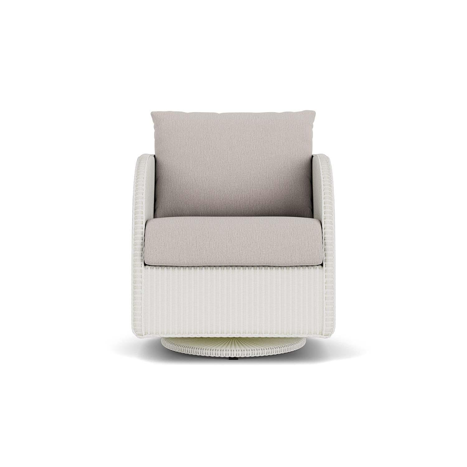 Lloyd Flanders Essence Swivel Glider Lounge Chair W/Remy Cloud Fabric - Matte White Finish thumbnail