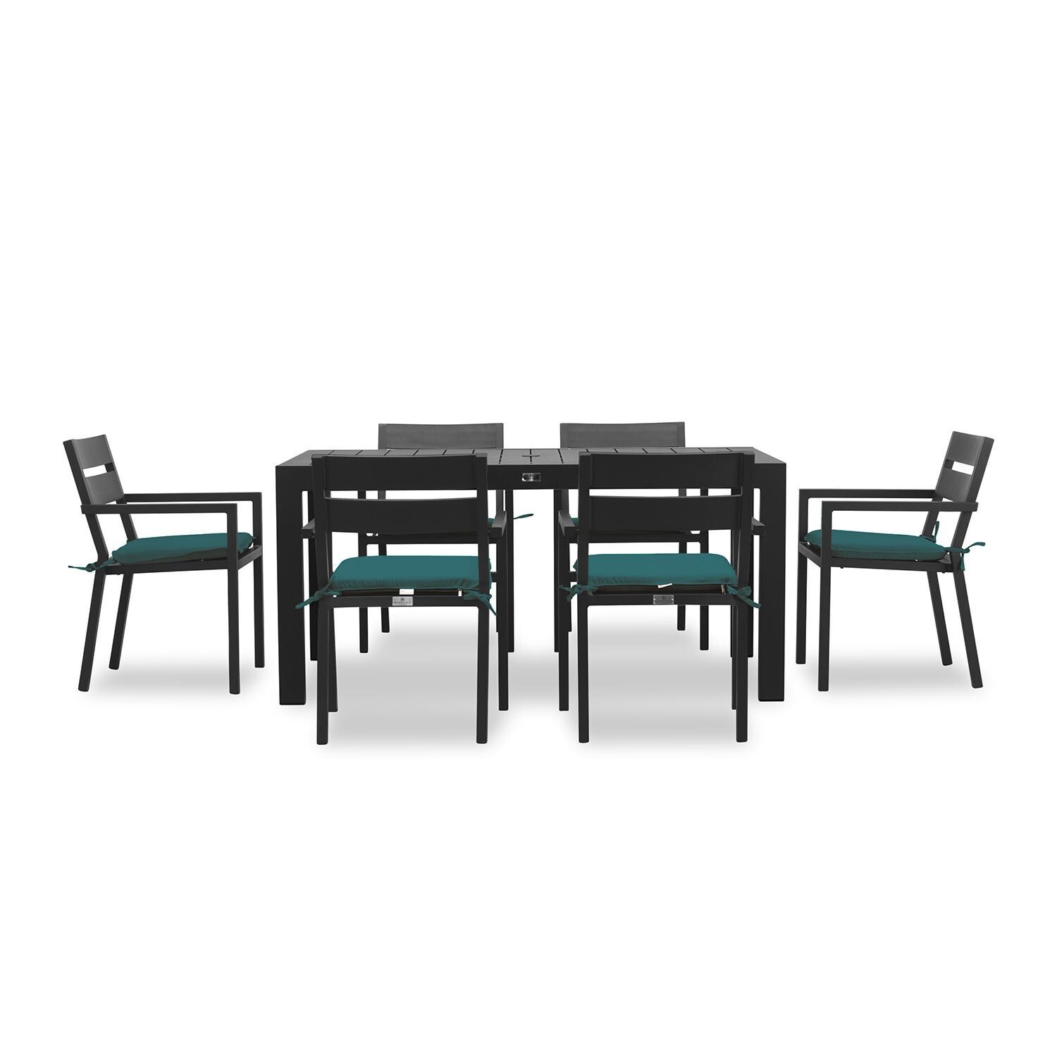Calm Bay Classic 5 Pc Rectangular Dining Set in Black/Spectrum Peacock by Lakeview - White Background thumbnail