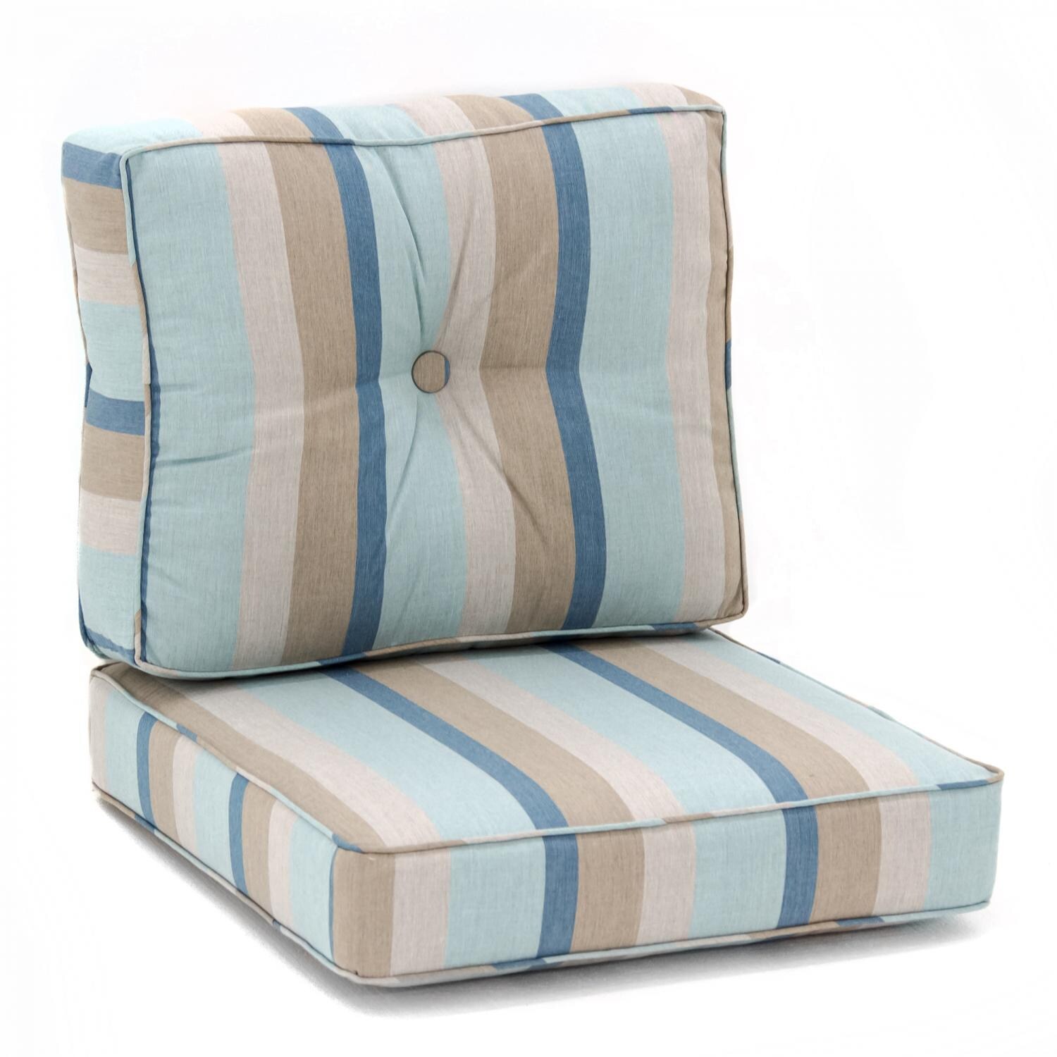 Sunbrella Gateway Mist Medium Outdoor Replacement Club Chair Cushion