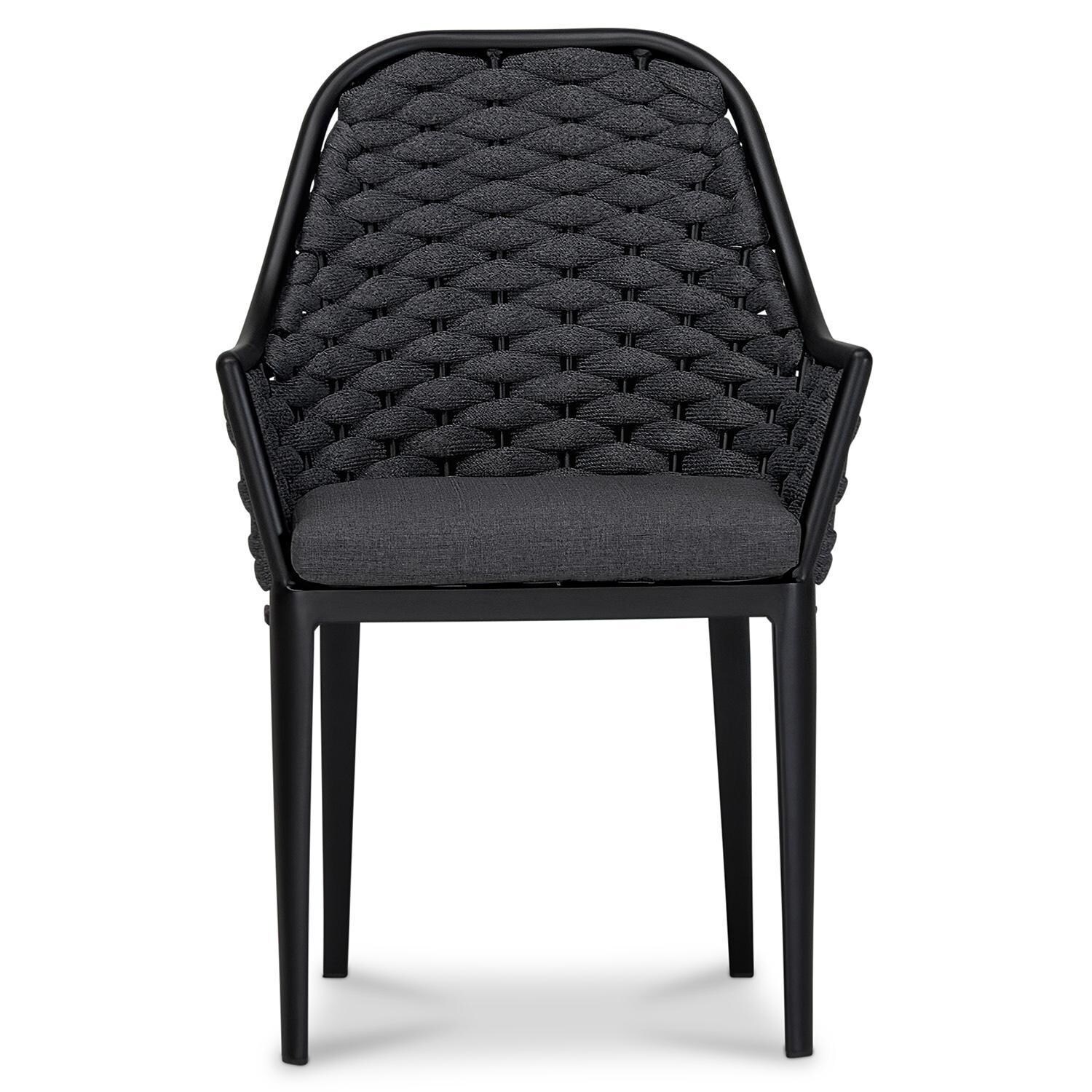 Chloe Bay Aluminum Dining Chair in Black by Lakeview - White Background thumbnail