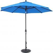 9 Ft. Octagonal Aluminum Auto Tilt Patio Umbrella W/ Crank Lift & 50 Lb. Moderna Base By Lakeview Outdoor Designs - Black Frame / Sunbrella Pacific Blue Canopy image
