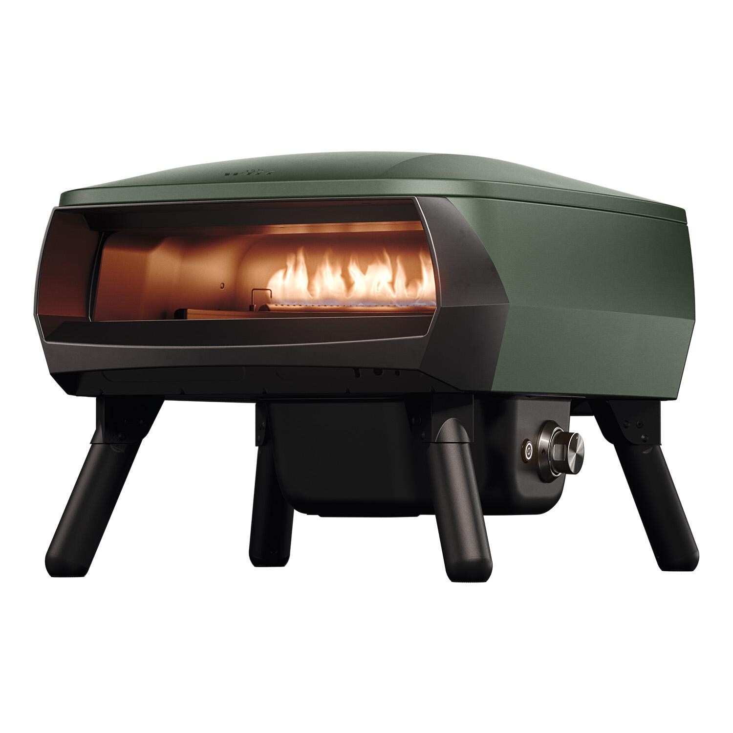 Witt 80650189 Piccolo Rotante Propane Pizza Oven - Matte Green - Front Right - White Background thumbnail
