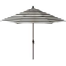 California Umbrella Sun Master Series 11 Ft Octagonal Aluminum Collar Tilt Patio Umbrella W/ Crank Lift, Fiberglass Ribs & Double Vent - Bronze Frame / Sunbrella Cabana Classic Canopy