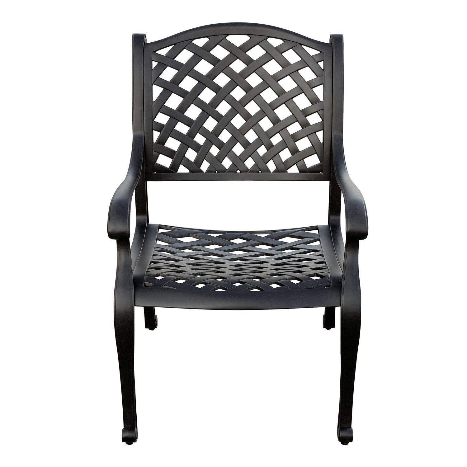 Darlee Nassau 7 Piece Cast Aluminum Patio Dining Set w/ 2 Swivel Rockers - Dining Chair Frame - Detail thumbnail