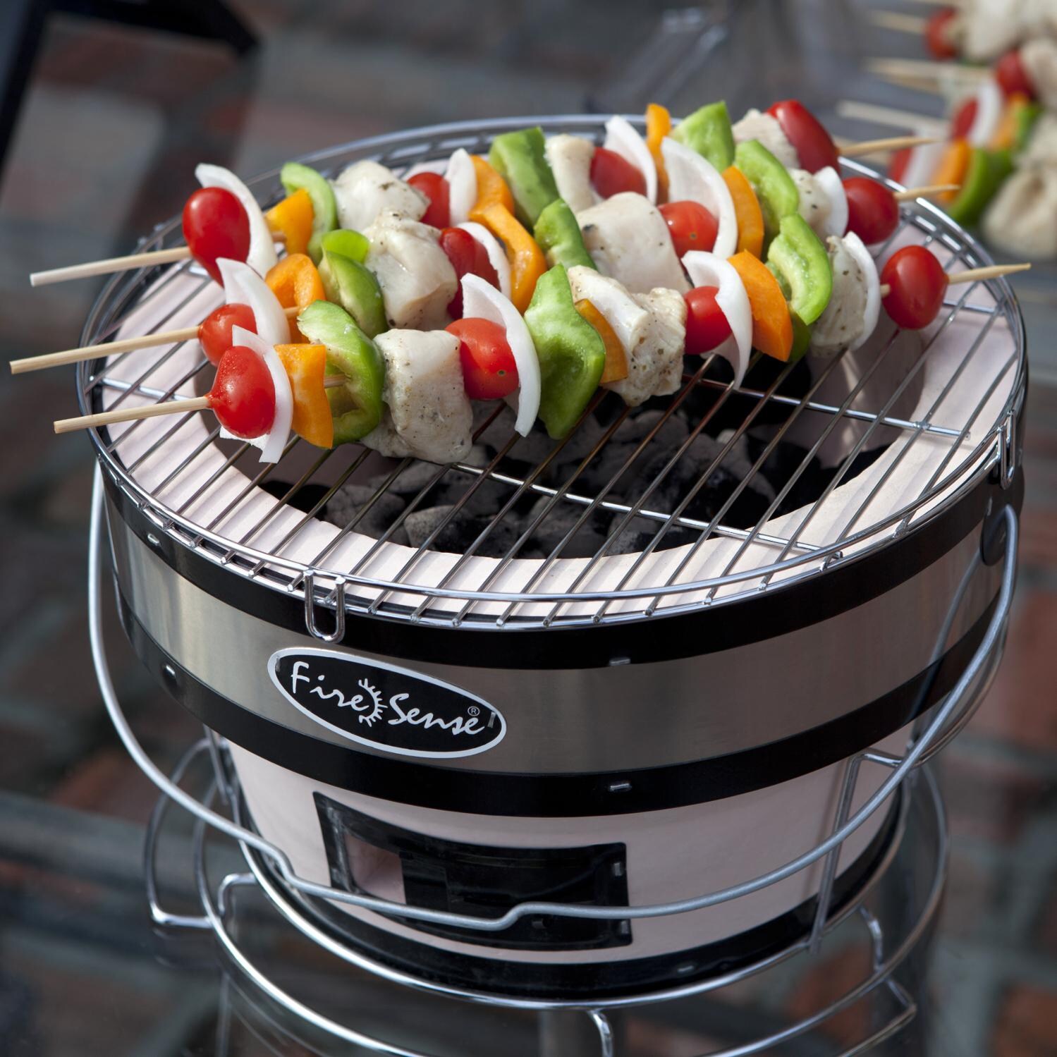 Fire Sense 11-Inch Small Yakatori Tabletop Charcoal Grill - Grilling Kabobs thumbnail