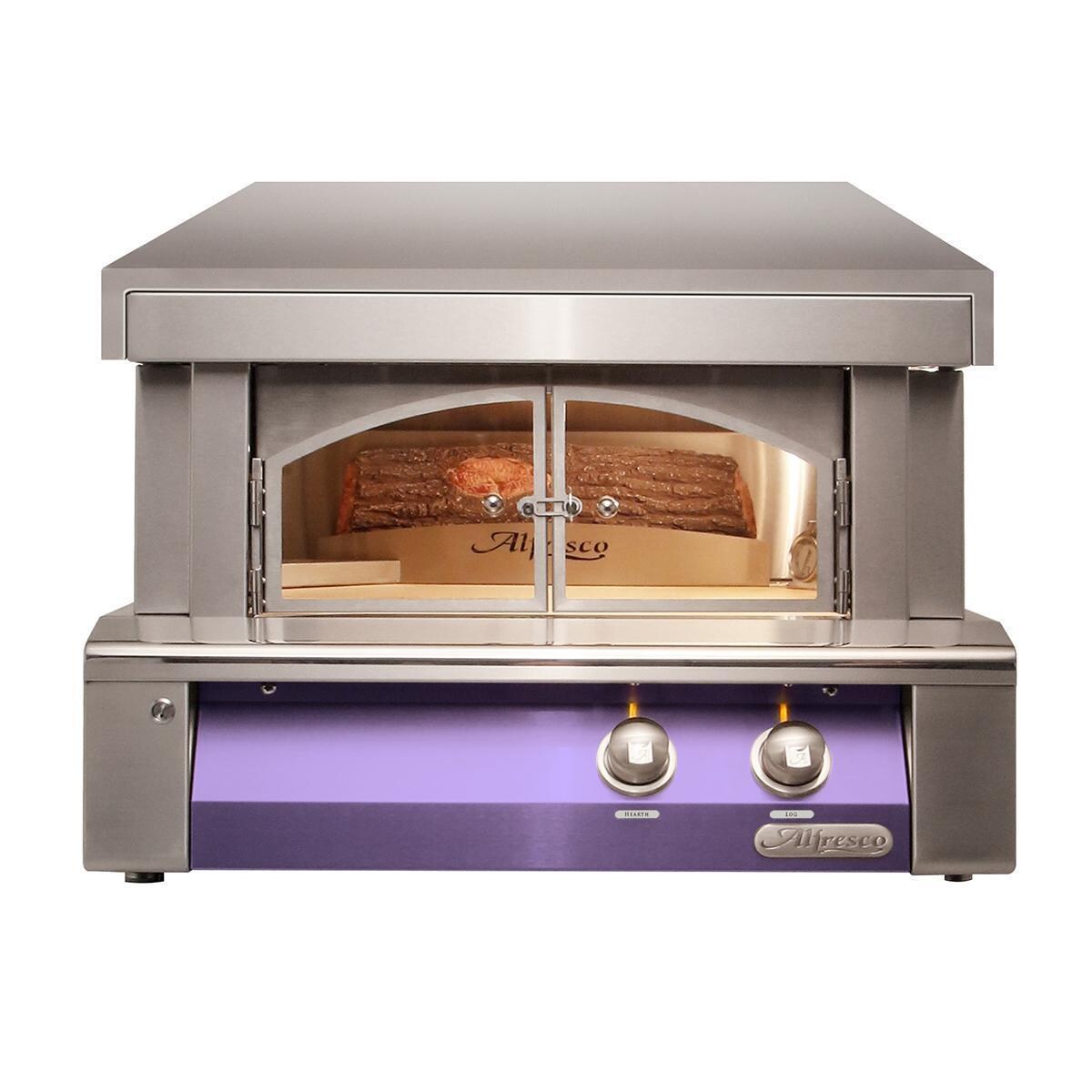 Alfresco AXE-PZA-NG-S4005 30 Inch Countertop Natural Gas Outdoor Pizza Oven Plus in Blue Lilac - White Background thumbnail