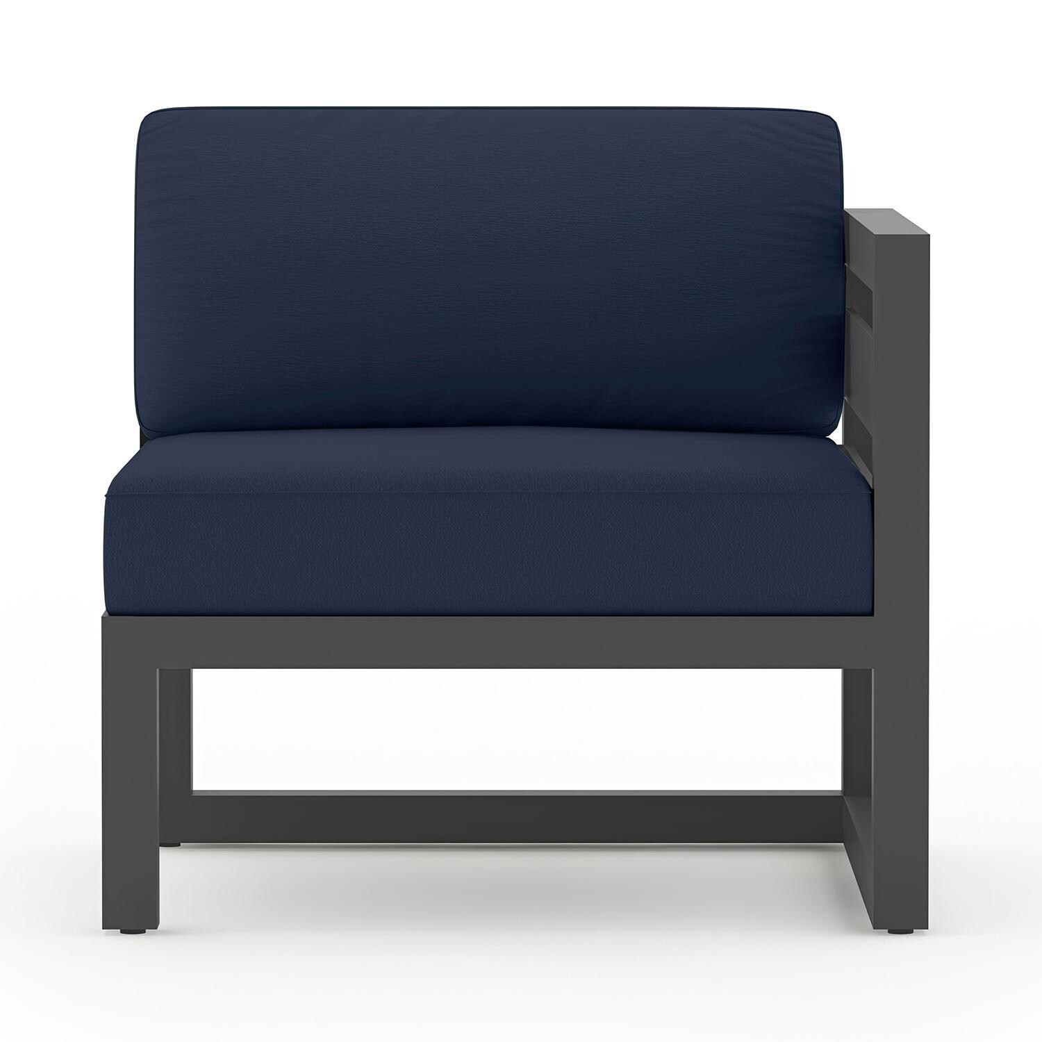 Misty Cove 8 Piece Sectional Set in Slate w/Coffee Table & Spectrum Indigo Cushions by Lakeview - Right Arm Club Chair - White Background thumbnail