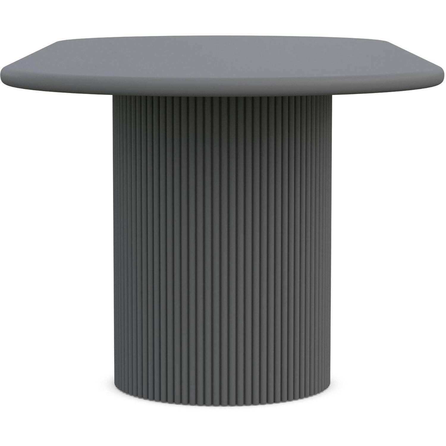 Azzurro Living Palma 96 Inch Charcoal Aluminum Dining Table - Side - White Background thumbnail