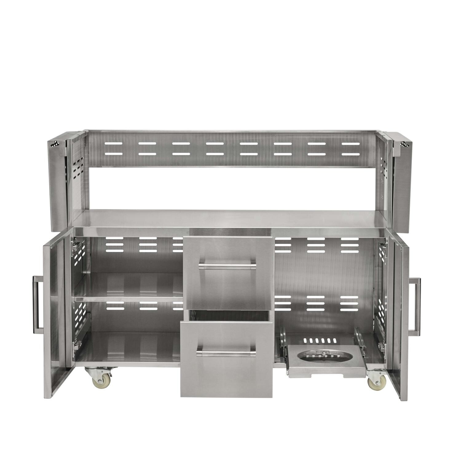Coyote Outdoor Living C3HY50CT Cart for 50 Inch Hybrid/Combo Grill - Shelves Down - White Background thumbnail