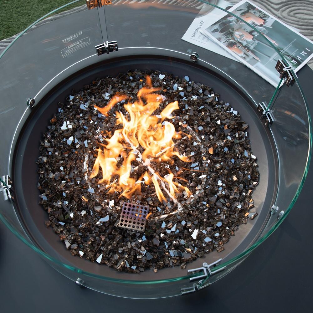 Elementi OFG414-WS Nimes & Colosse 25 Inch Round Glass Wind Screen - Top thumbnail