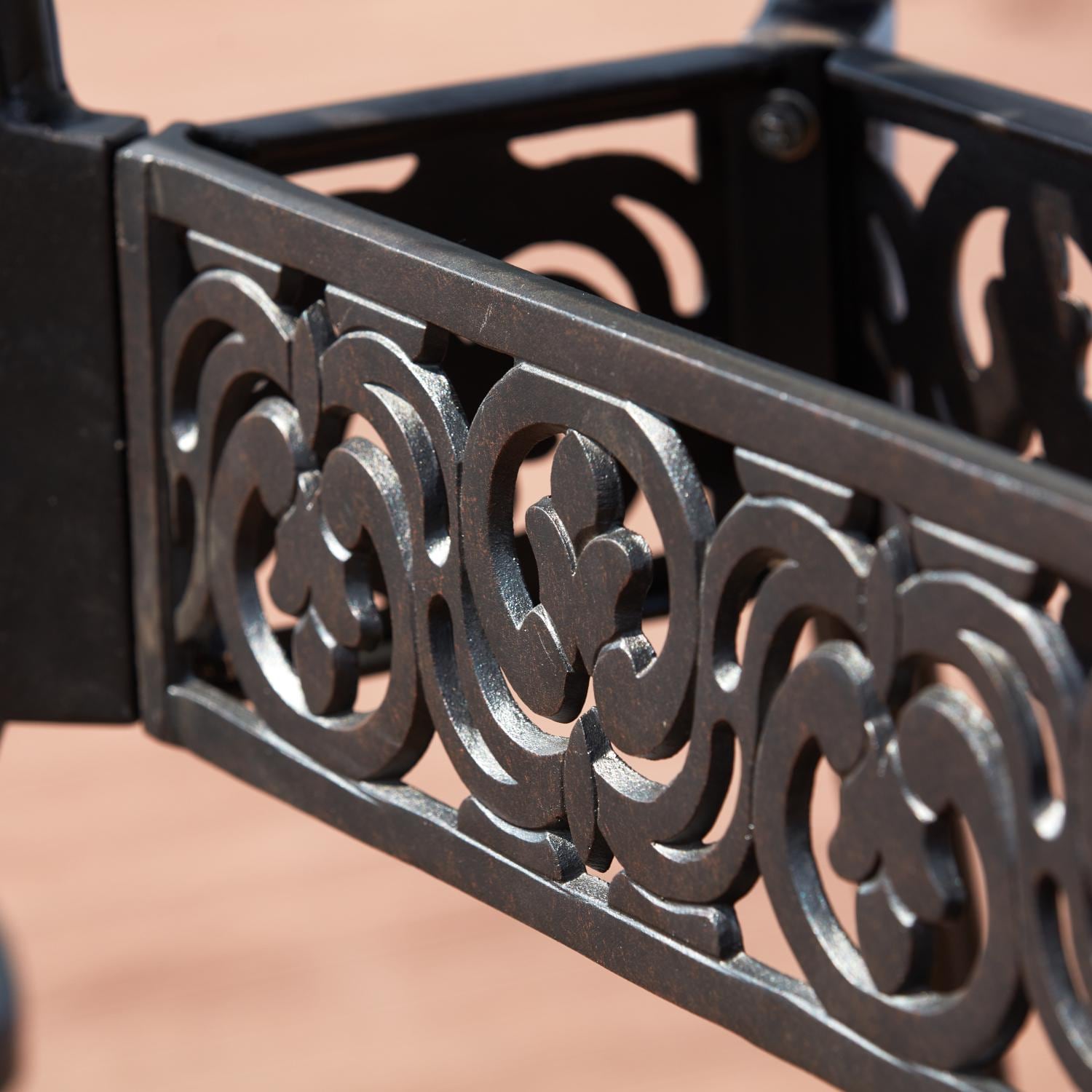 Darlee 501210-5PC-60CB Victoria 5 Piece Resin Wicker Patio Counter Height Bar Set W/ 52 X 26 Rectangular Table - Table Detail thumbnail