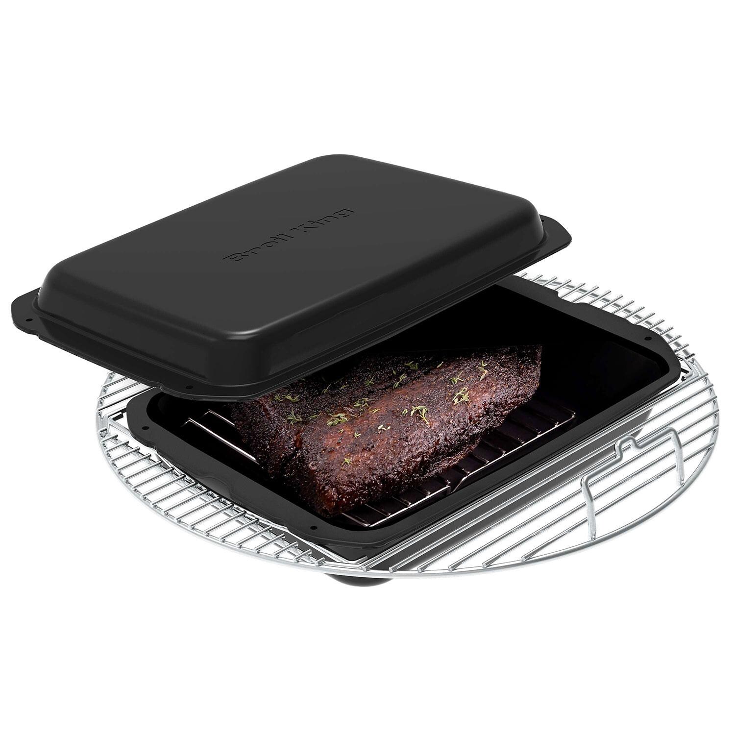 Broil King 13225 Stainless Steel Do More Cooking Grid for Charcoal Kettle Grills - w/ Roast - White Background thumbnail