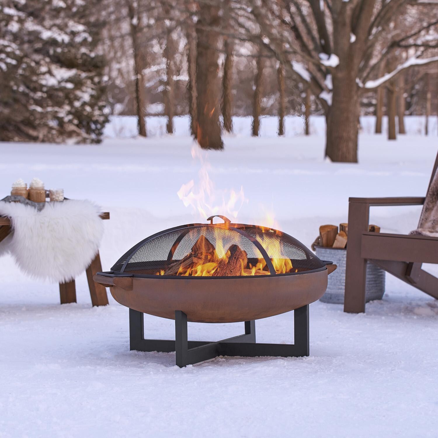 Real Flame La Porte 31 1/2-Inch Round Wood Burning Fire Pit - Steel - 400-RST image