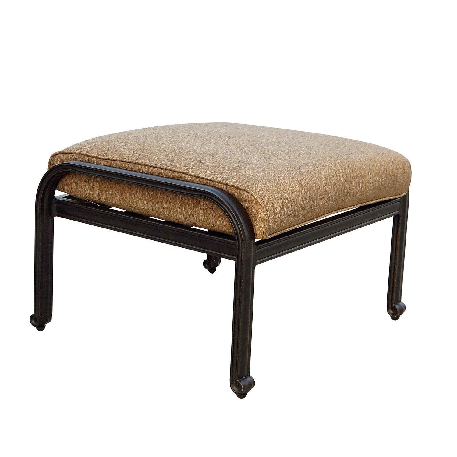 Darlee Nassau 6-Piece Patio Fire Pit Deep Seating Set with Cushions and 24 Inch Round End Table and 31 X 46 Inch Oval Coffee Table - Ottoman - White Background thumbnail