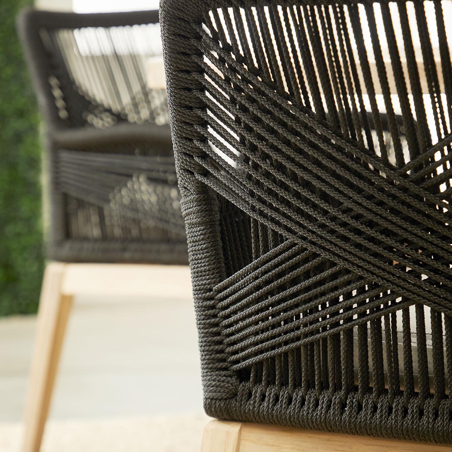 Lakeview Peninsula Way 2 Pc Woven Rope Dining Arm Chair in Black - Rope Detail thumbnail