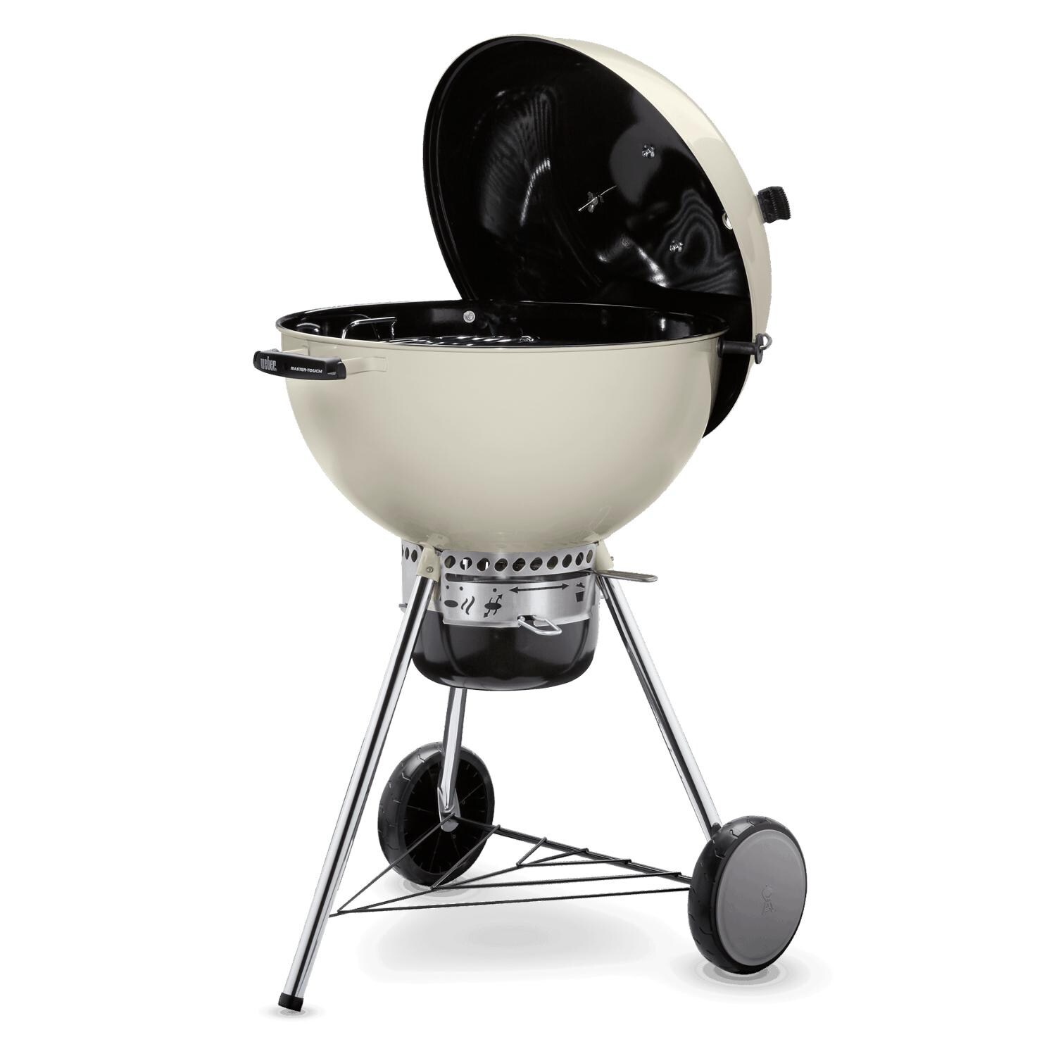 Weber 14505601 22-Inch Ivory Charcoal Grill - Lid Open thumbnail