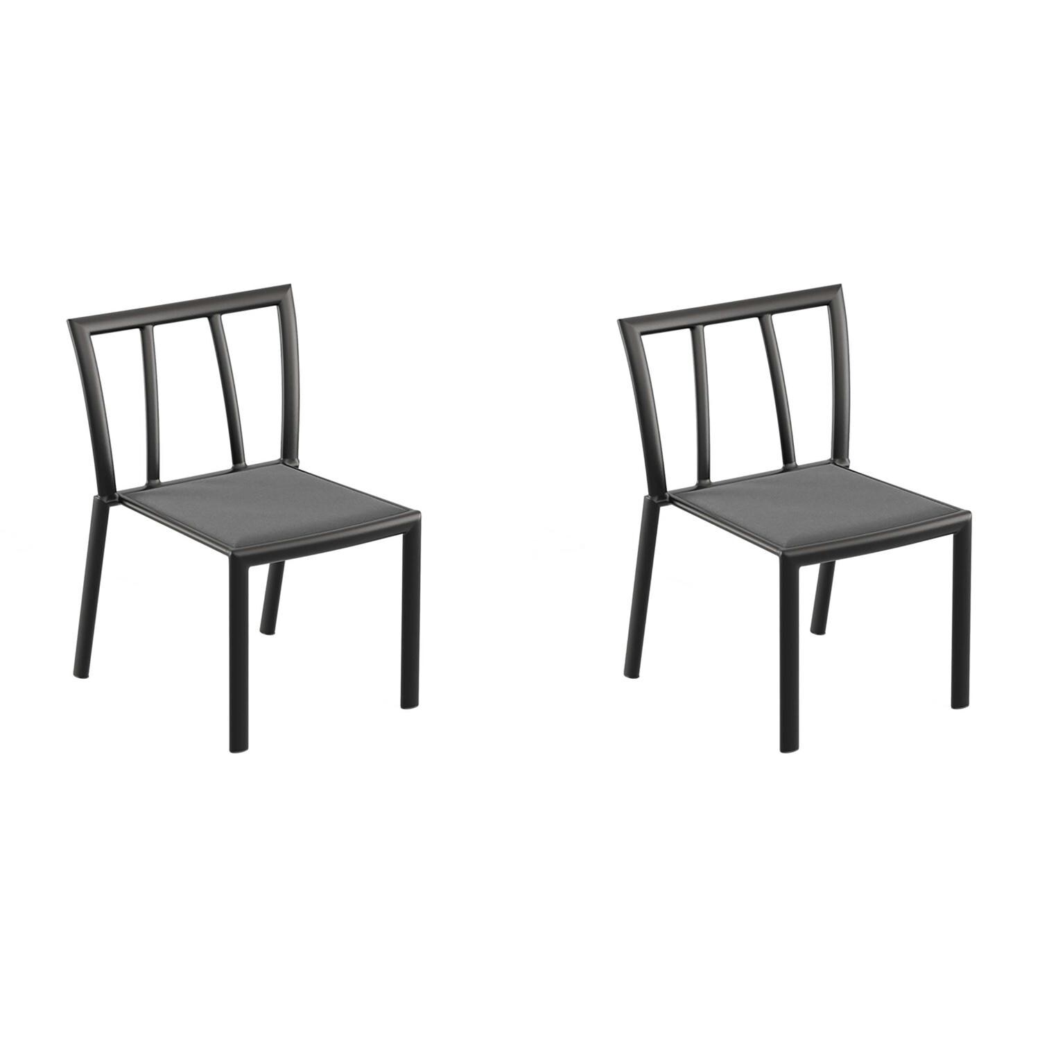 Oxford Garden Markoe 2 Pc Aluminum Dining Side Chair in Carbon/Ninja thumbnail
