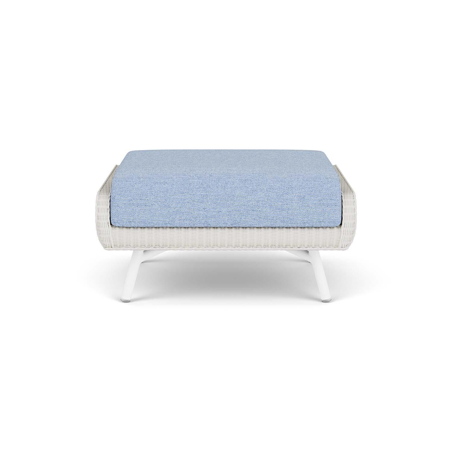 Essence Lloyd Loom Ottoman in Matte White/Demo Skyway by Lloyd Flanders