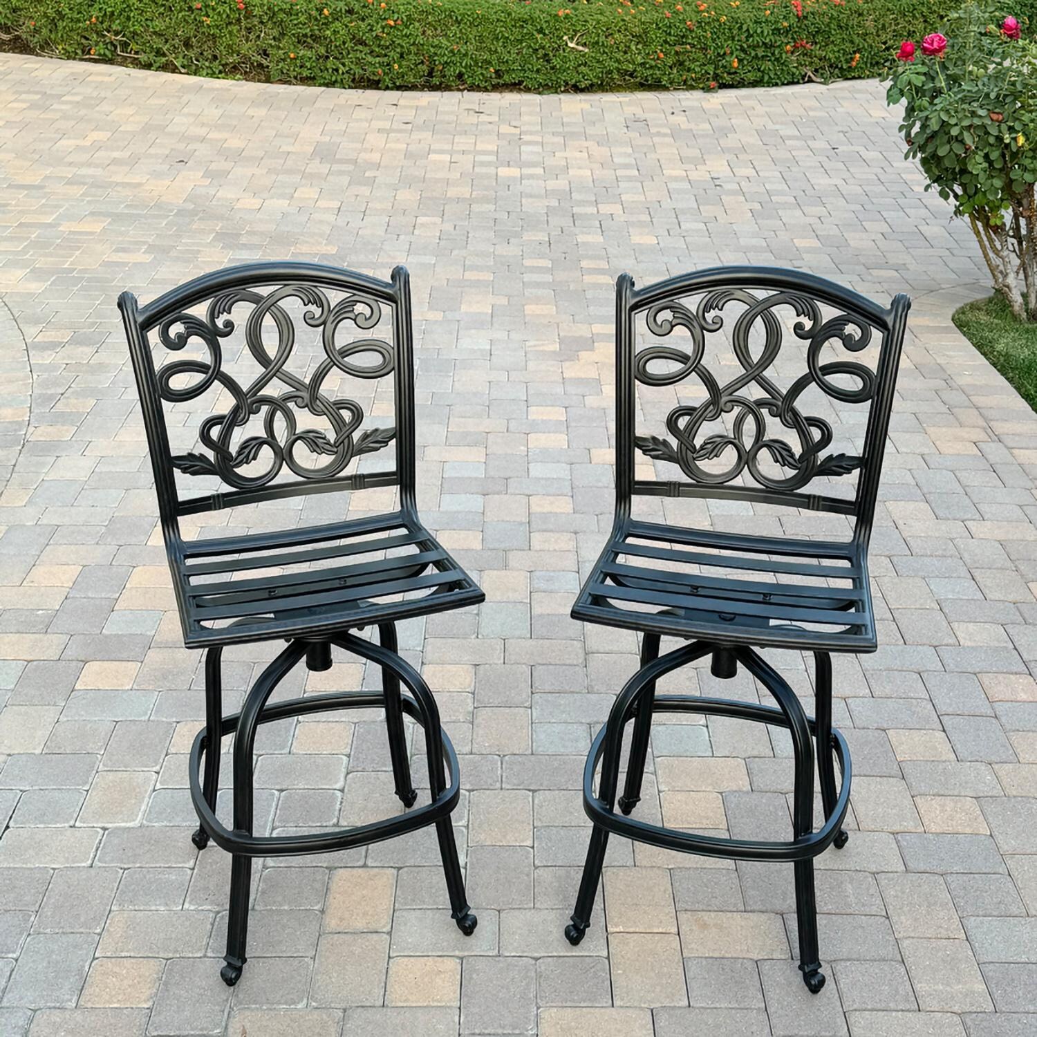 Darlee B/DL2052-5PC-50F23 Santa Monica 5 Pc Cast Aluminum Dining Set in Antique Bronze - Chair No Cushion - Lifestyle thumbnail