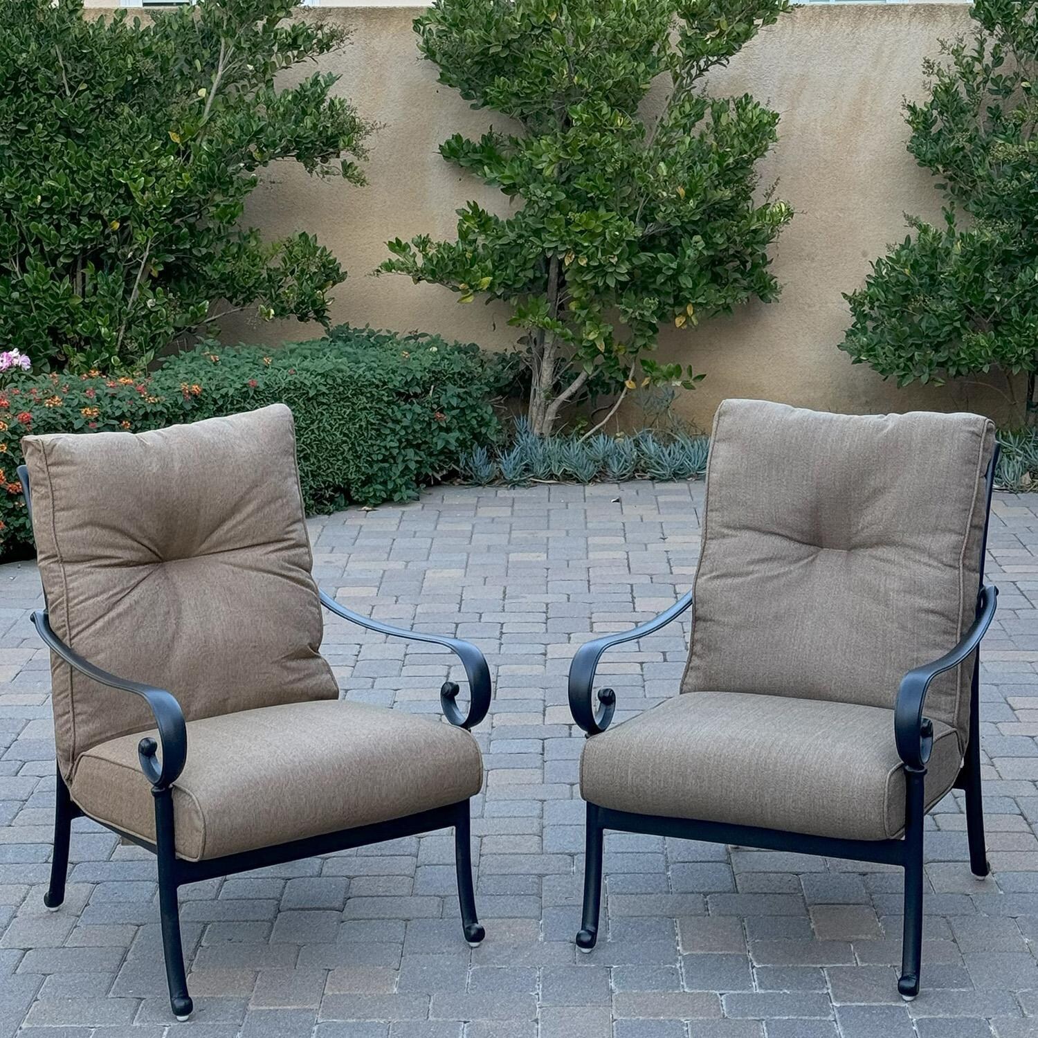Santa Anita 6 Pc Cast Aluminum Seating Set in Antique Bronze/Heather Beige by Darlee - Chairs - Lifestyle thumbnail