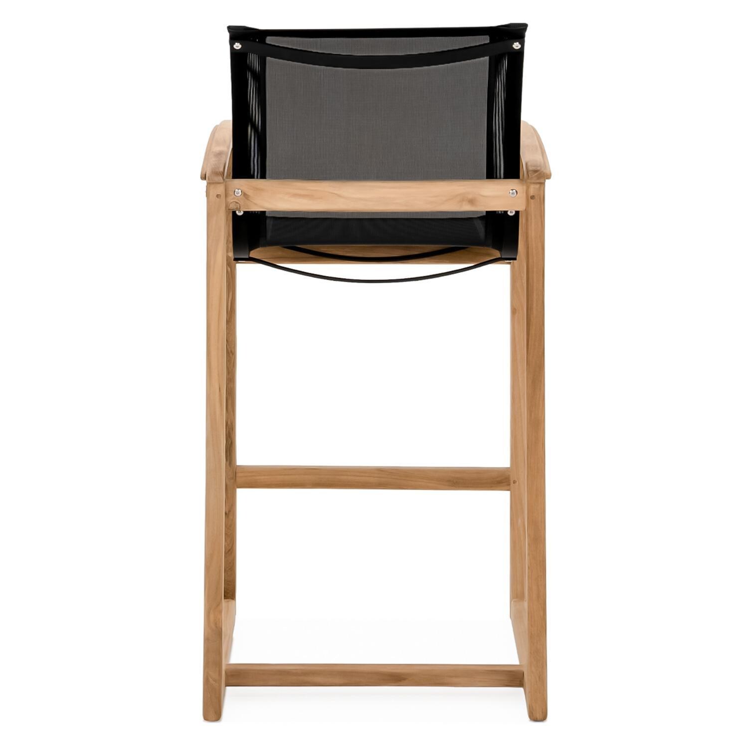 Teak + Table Capri Sling Bar Chair in Black - Back - White Background thumbnail