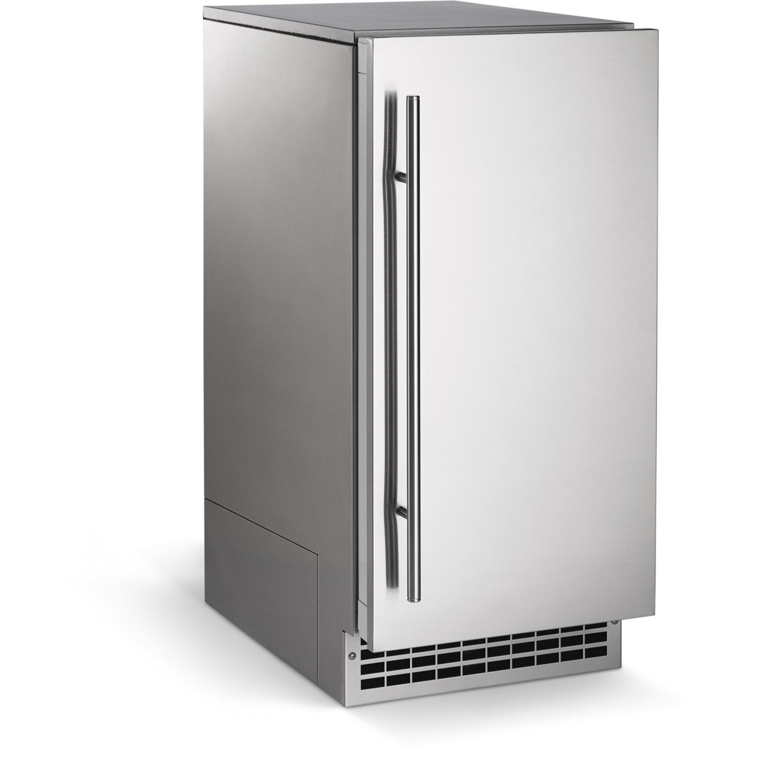 Scotsman SSRNP110A-1SS 15-in 110 Lb. Ice Machine w/ Pump - Stainless Steel - Angled - White Background thumbnail