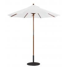 Galtech 7.5 Ft. Octagonal Hardwood Patio Market Umbrella W/ Push Lift - Dark Wood W/ Sunbrella Canvas Natural Canopy
