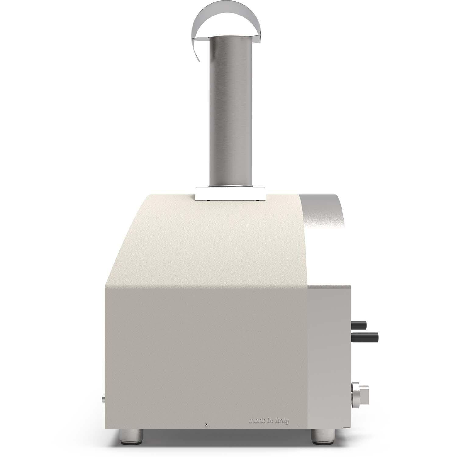 Alfa FXFT-2P-MWS-U Futuro 2 Pizze Natural Gas Pizza Oven - White Stone - Left Side View - White Background thumbnail