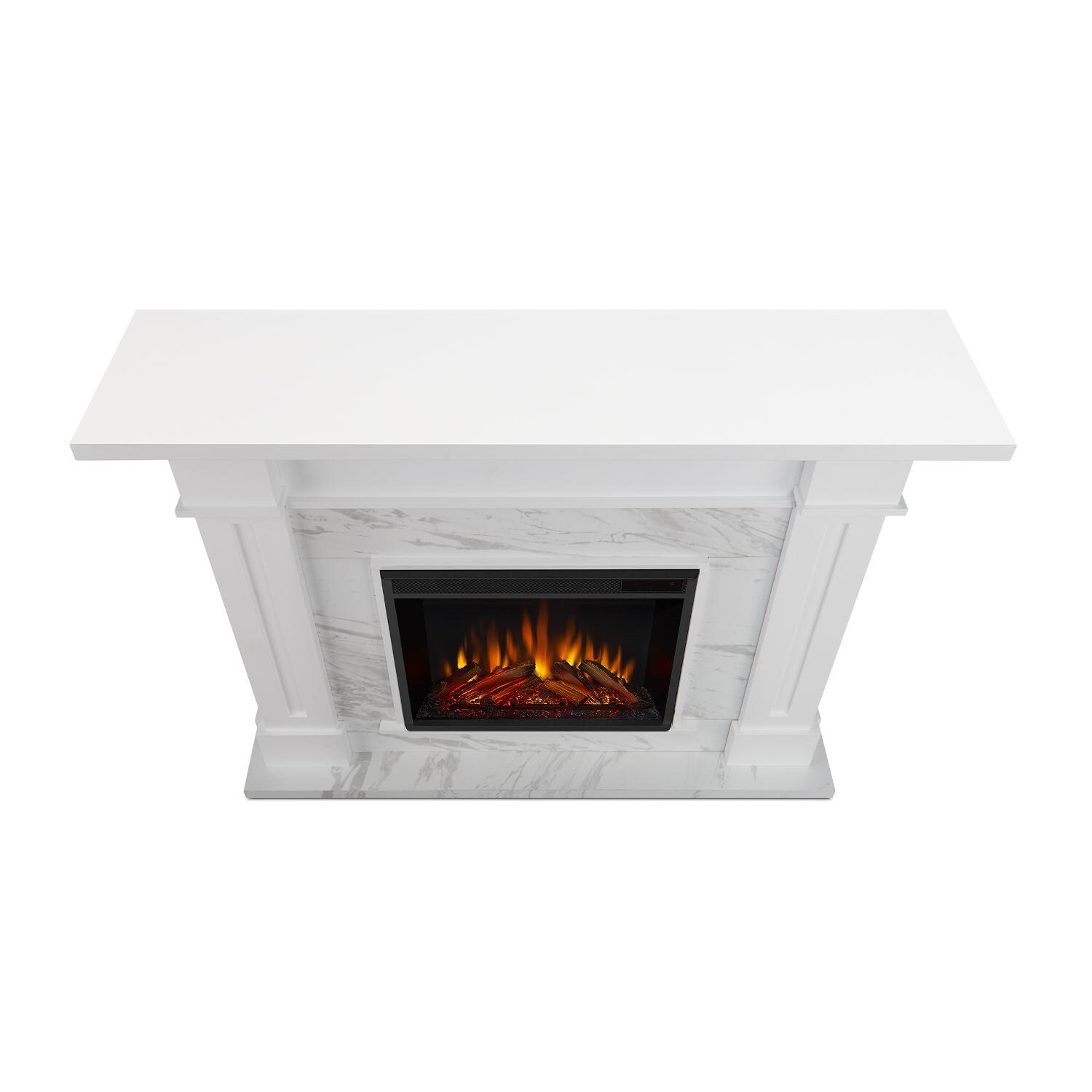 Real Flame - 6030E-WM - Kipling 53-Inch Electric Fireplace With Mantel - White - Top View thumbnail