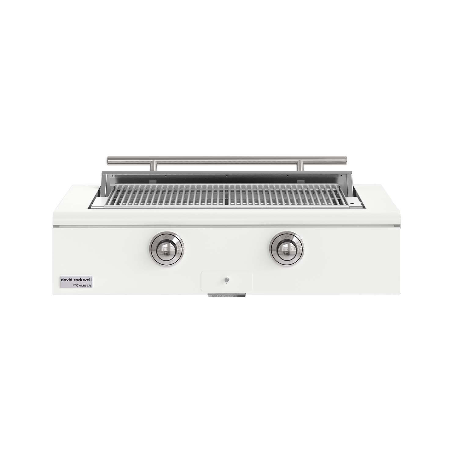 Caliber CRG-42BN00-A-030-H02 42-in Natural Gas Built-In Rockwell Grill - Matte White w/ Chrome Hardware - White Background thumbnail