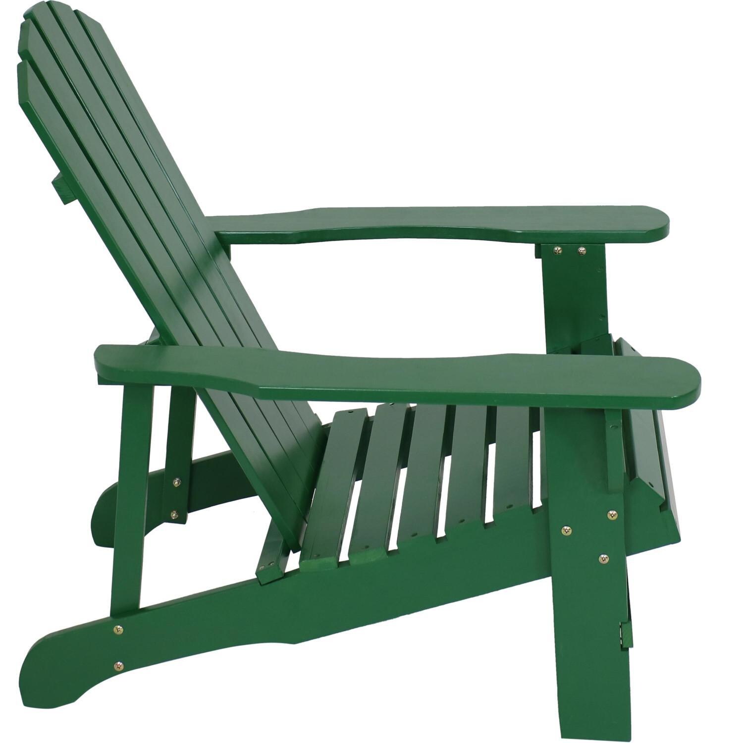 Ultimate Patio Wooden Adirondack Chair - Green - Side View thumbnail