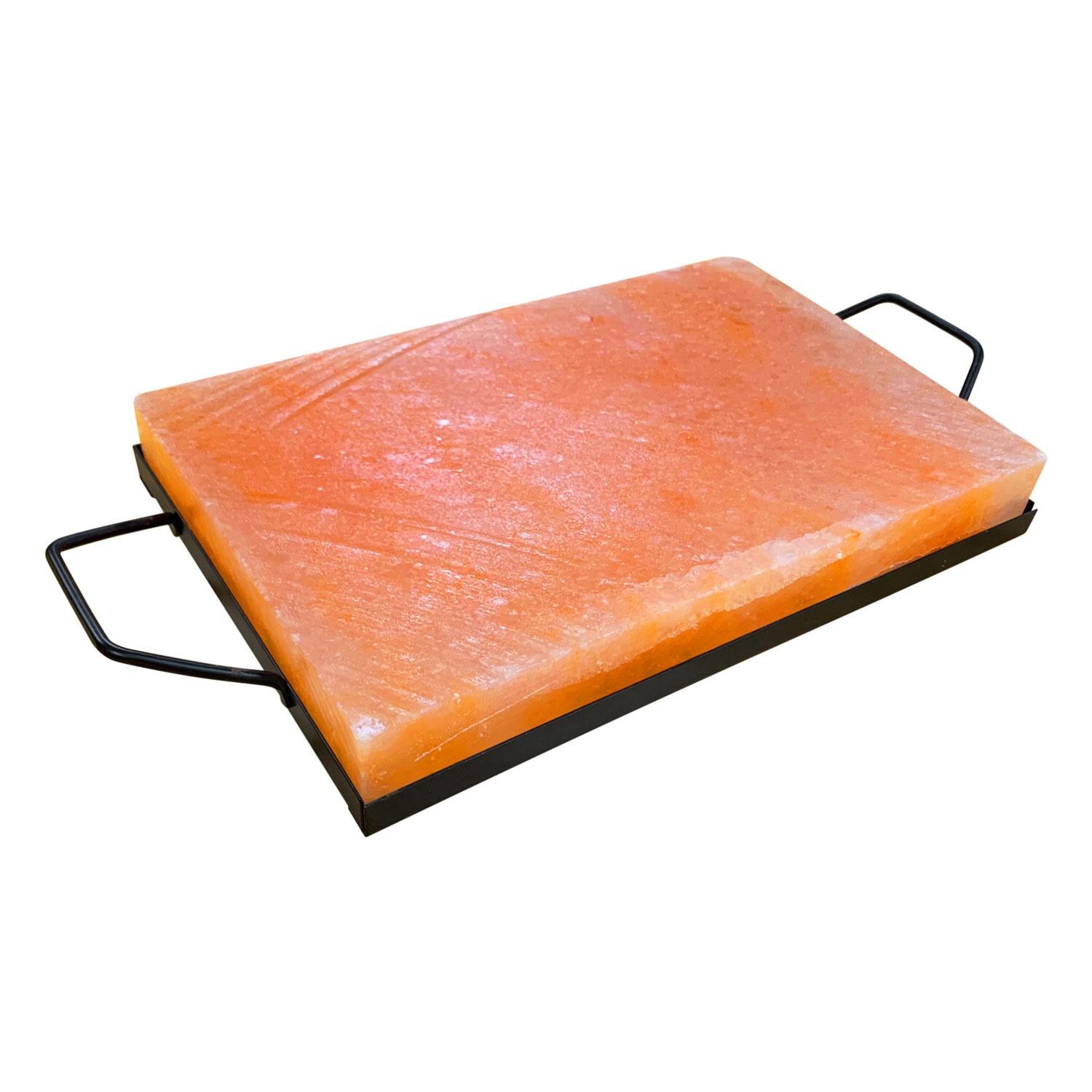 Outset Pink Himalayan Salt Plank W/ Holder Tray - Display thumbnail