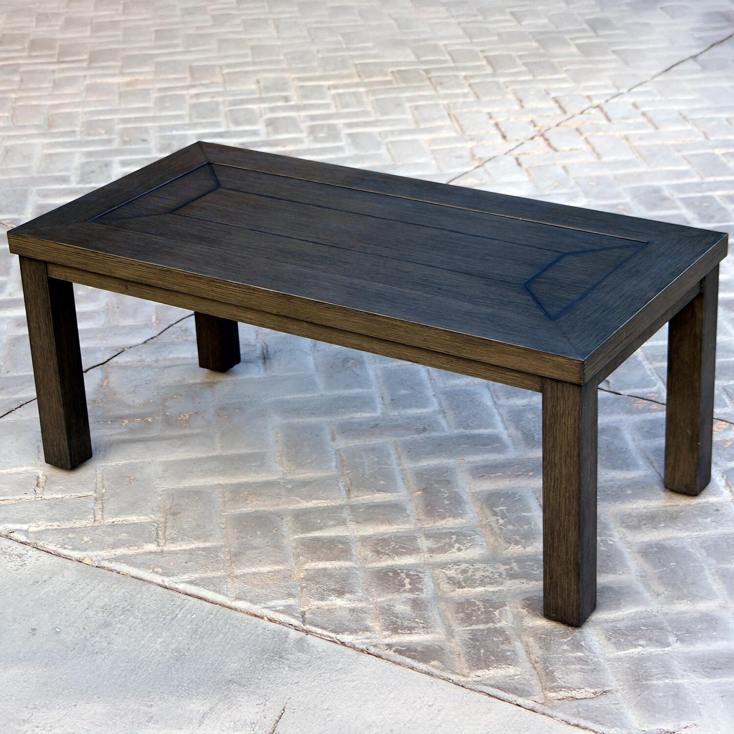 Brooklyn 6 Pc Aluminum Seating Set w/ Adjustable Chairs in Multi-brown/Sesame by Darlee - Coffee Table - Lifestyle thumbnail